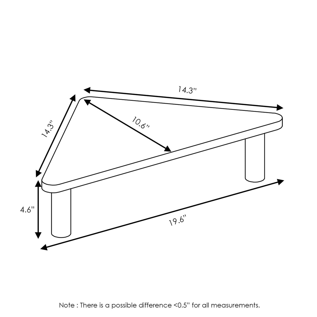 Furinno TURN-N-TUBE Monitor Stand Riser, 19.6" Wide Triangle Corner Monitor Riser, Laptop Stand for