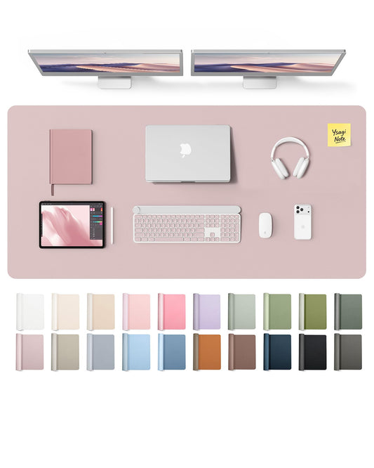 YSAGi Leather Desk Pad Protector, Office Desk Mat, Large Mouse Pad, Non-Slip PU Leather Desk