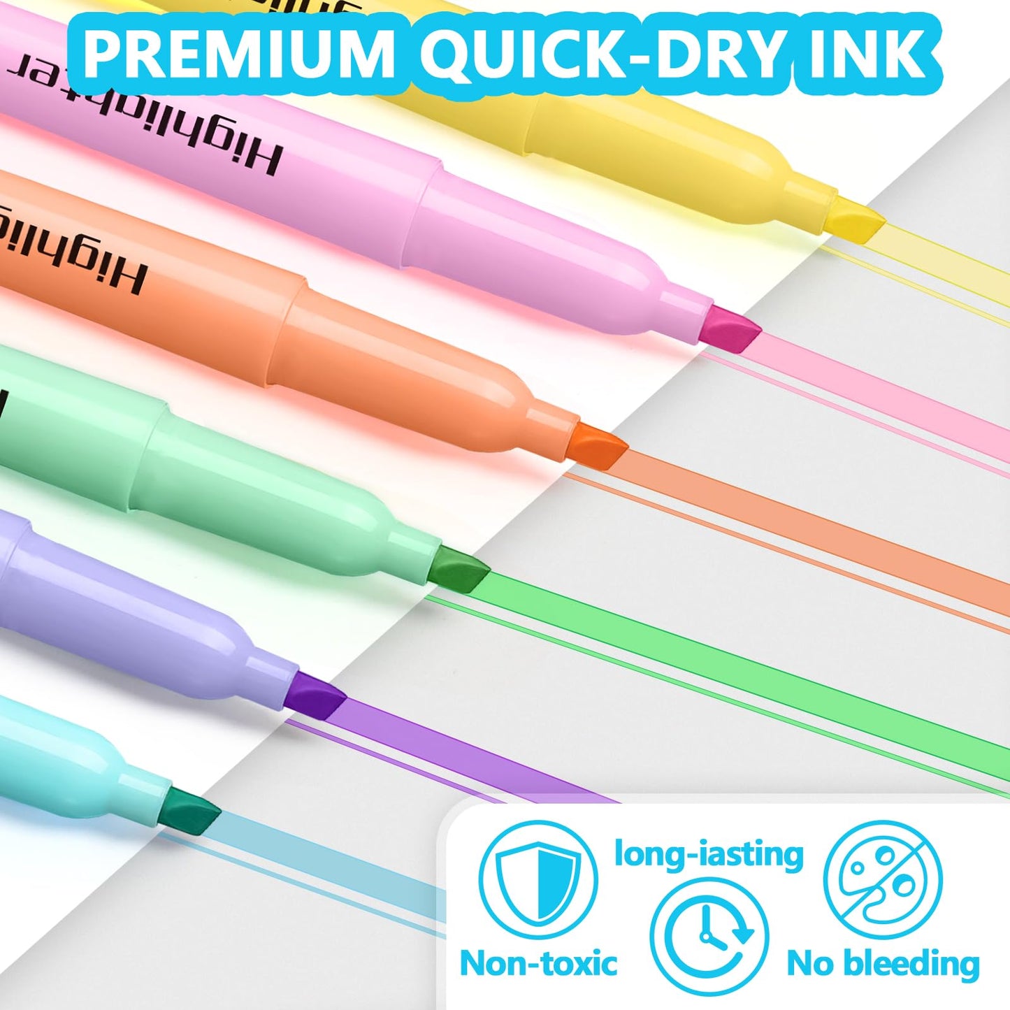 YEGEER Highlighters Bulk, Chisel Tip Dry-Quickly Highlighter Markers, 150 Count-6 Assorted Colors