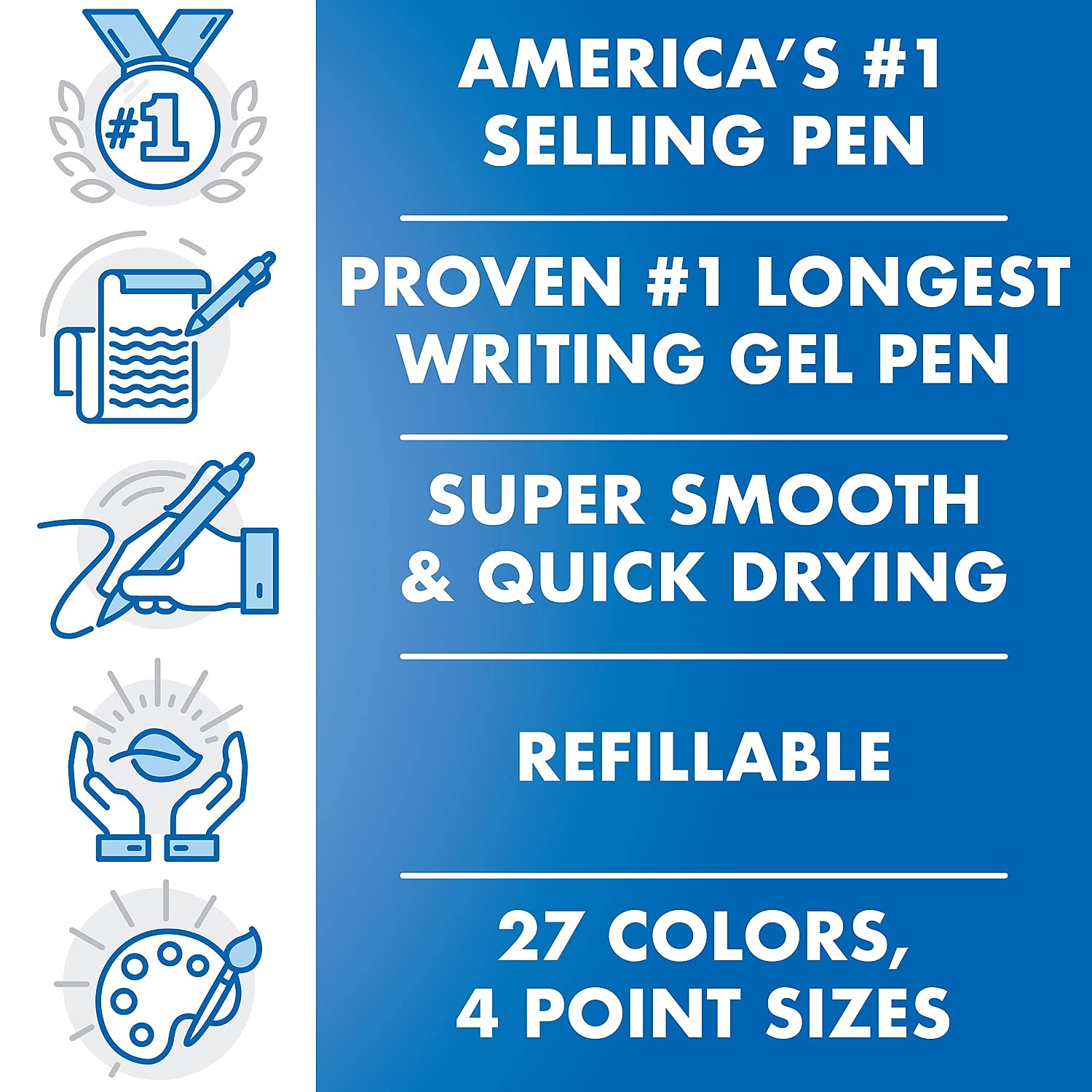 PILOT G2 Gel Roller Pens, Blue Ink Pens Extra Fine Point, Pack of 12