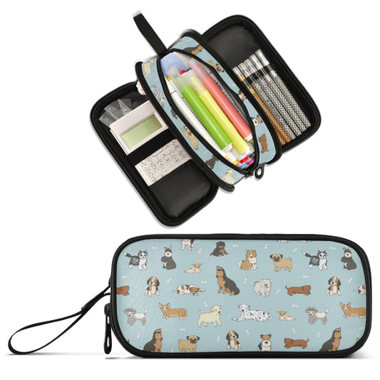 XUWU Cute Puppy Dog Large Capacity Pencil Case Pencil Pouch Pen Box