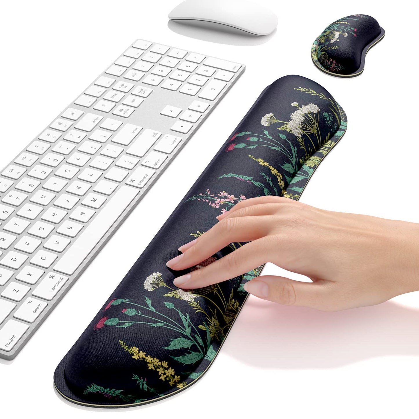 Dapesuom Enlarge Keyboard Wrist Rest, Memory Foam Wrist Cushion for Desk Mat Support, Cute Pain