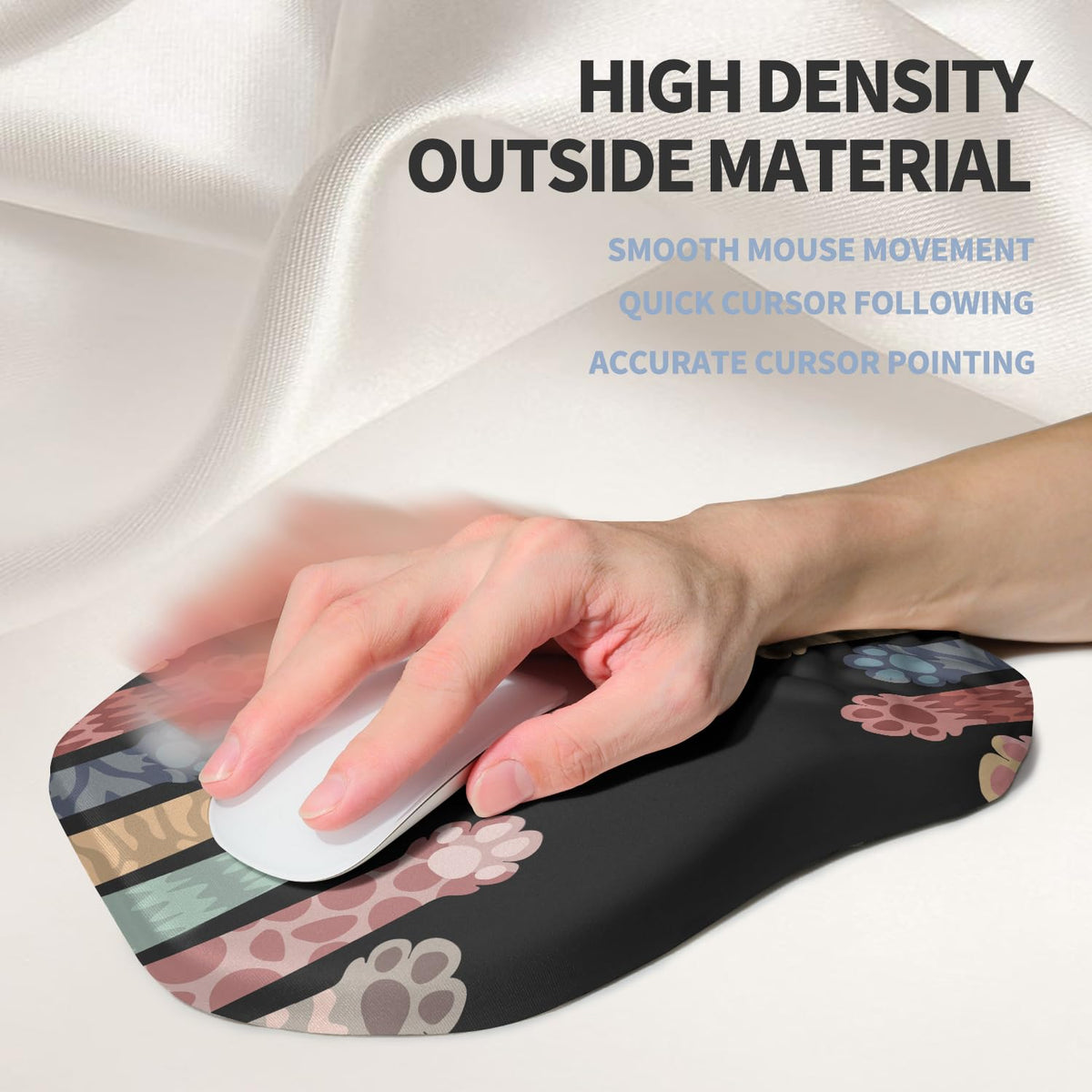 Gleamtide Ergonomic Raised Mouse Pad Wrist Support with Bilateral Slope Memory Foam Mousepad for
