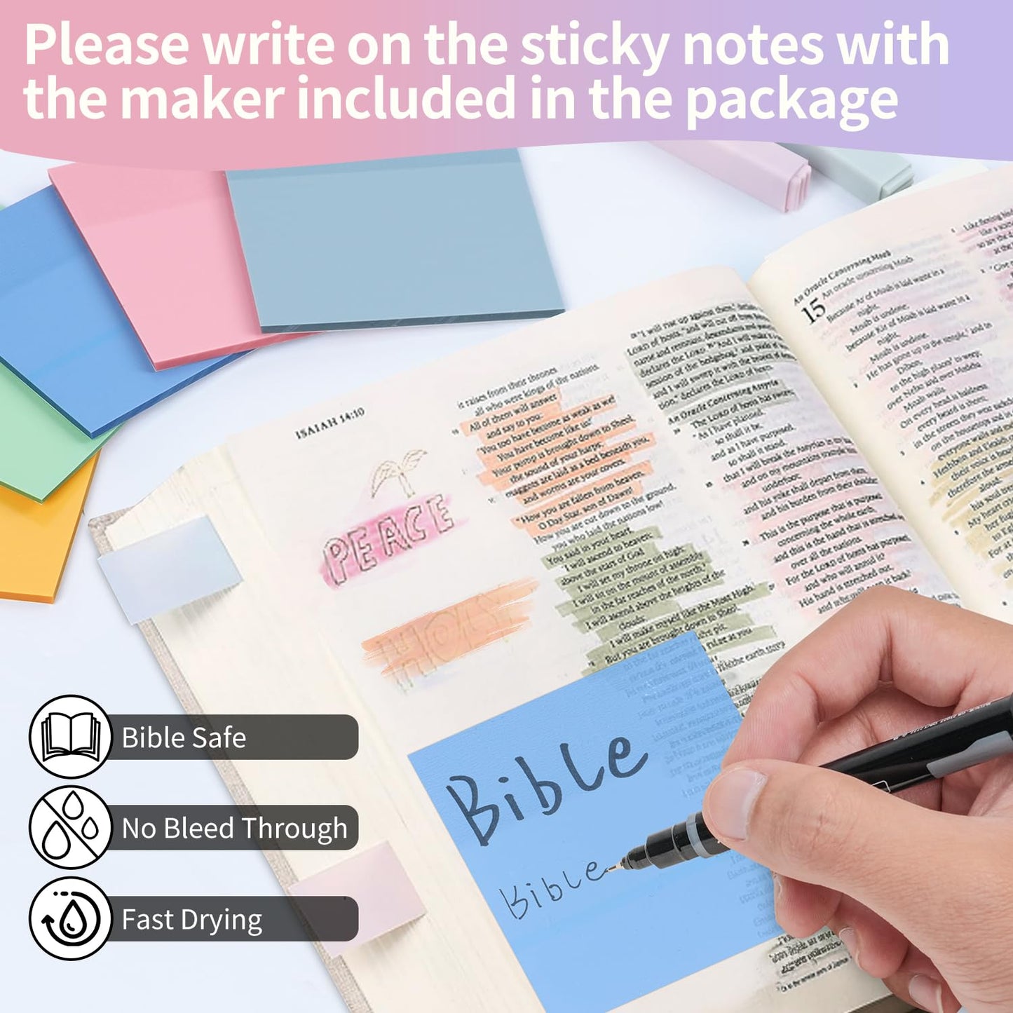KOPKOFT Bible Study Supplies, Bible Journaling Kit for Women with Journal, Pen Case, Tabs