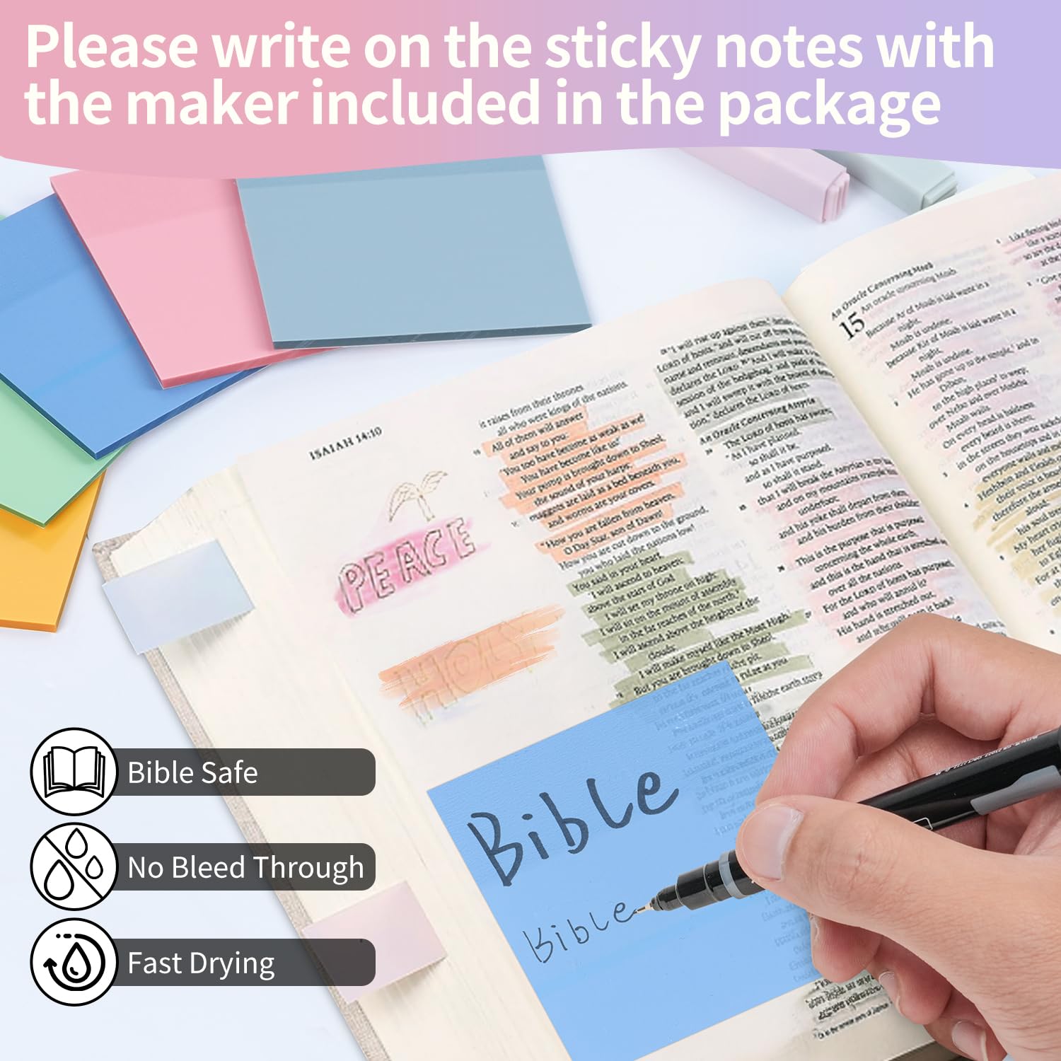 KOPKOFT Bible Study Supplies, Bible Journaling Kit for Women with Journal, Pen Case, Tabs