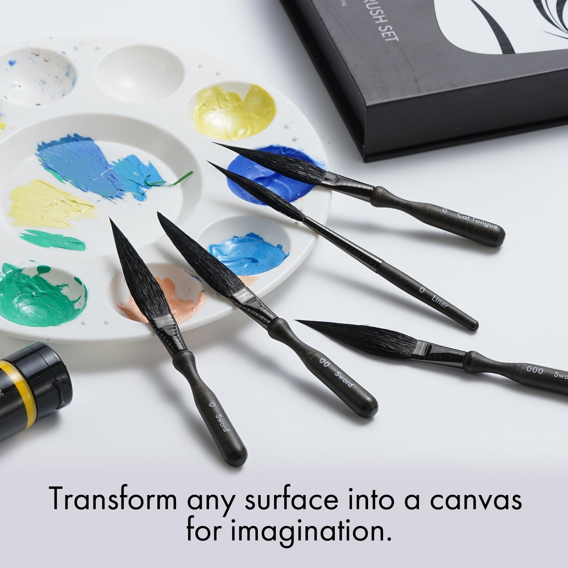 ARTIFY 5-Piece Pinstriping Brush Set, Mixed Squirrel & Goat Hair, Professional Detail Script Liner
