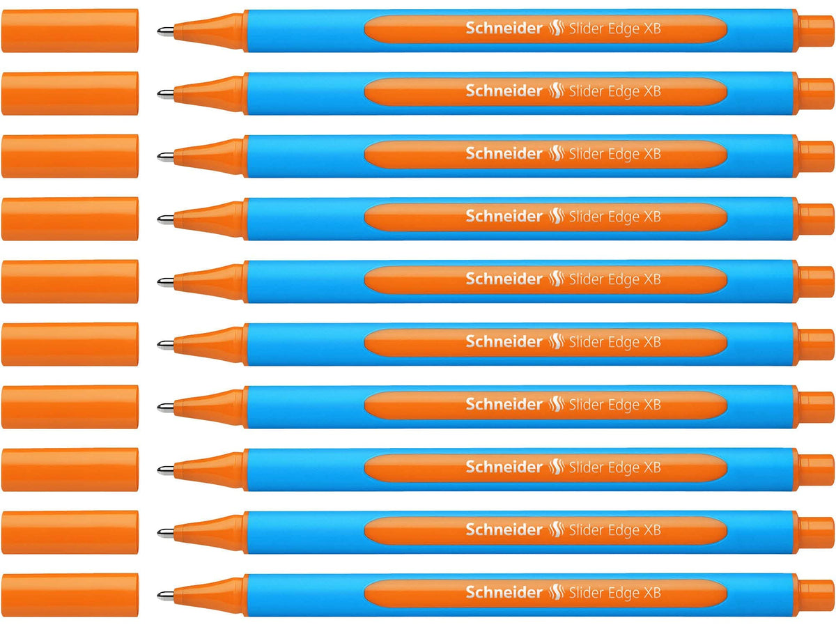 Schneider Slider Edge XB Ballpoint Pen, Orange, Box of 10 Pens (152206)