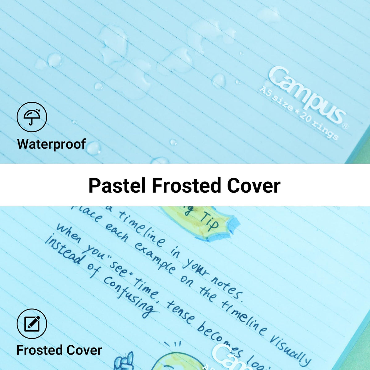 KOKUYO Campus Smart Ring Binders 3 Pack, A5 Binder Notebooks + 100 Campus Loose-Leaf Paper, 25