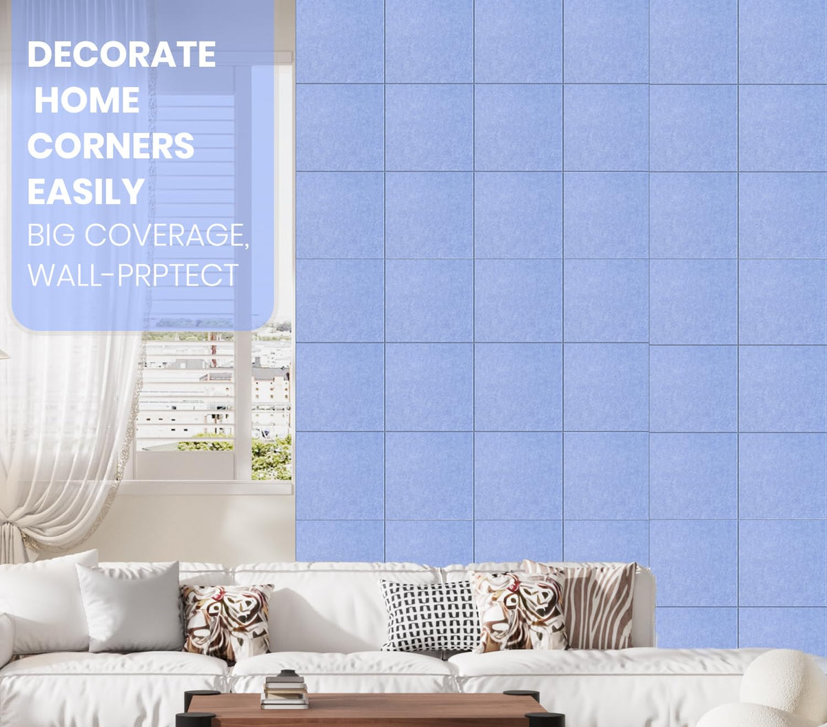 36" x 24" Felt Bulletin Board & Cork Board Alternative, Soft Periwinkle