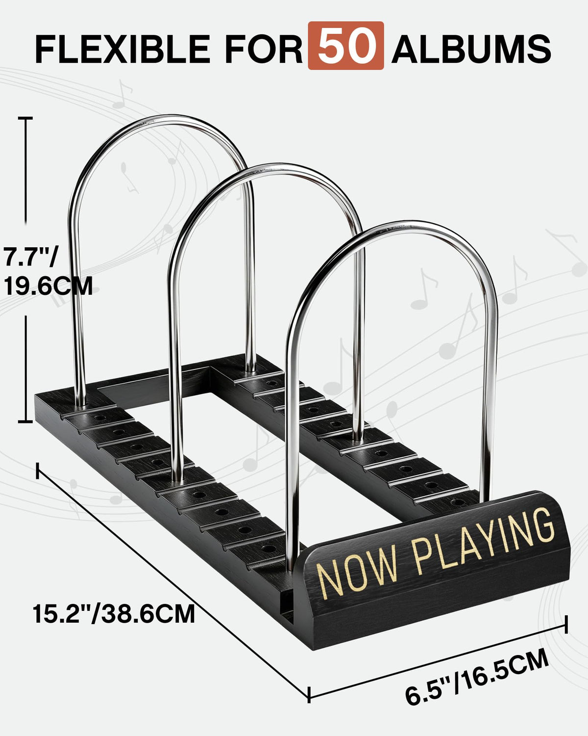 BS-VOG Now Playing Vinyl Record Holder Storage Fits 50 LPs, Gift Package