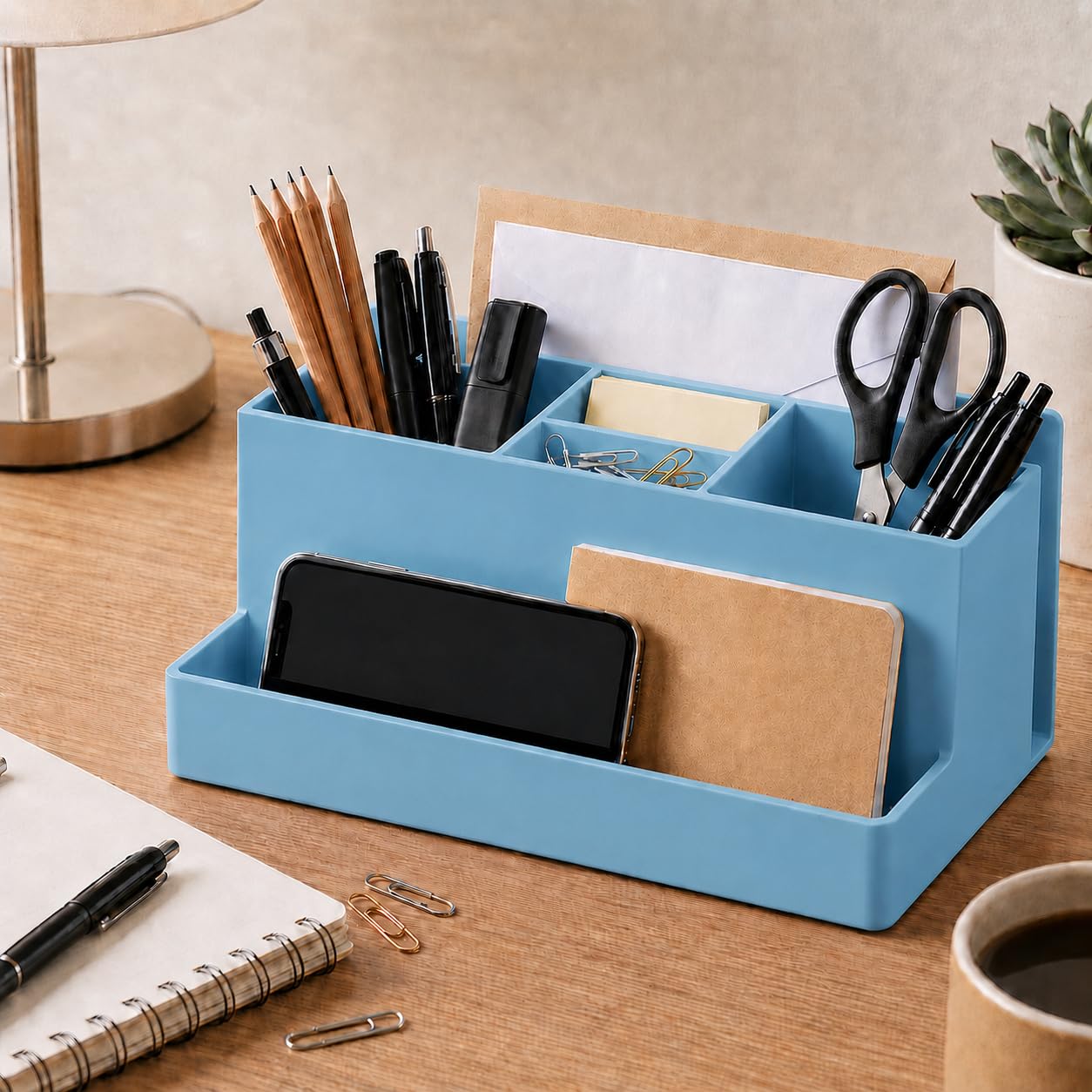 Acrimet Desktop Organizer - Multi Organizer Caddy Holder for Office, Home and School use (Plastic)