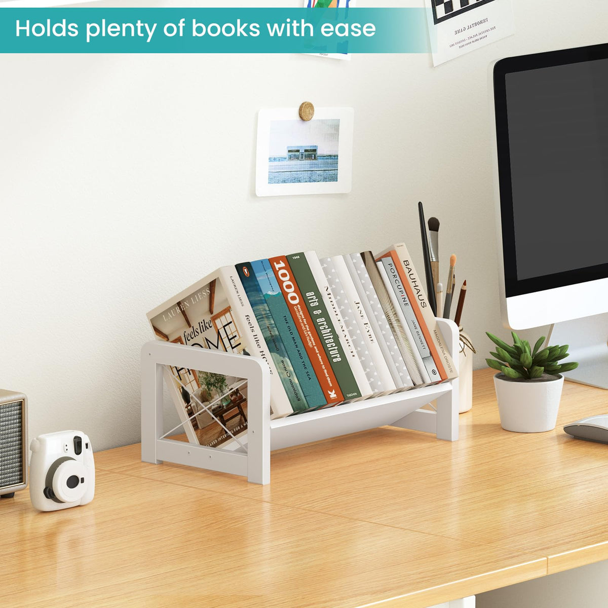 ELITEROO Mini Bookshelf for Desk, Desktop Bookcase, Single Cookbook Shelf, Tabletop Book Storage