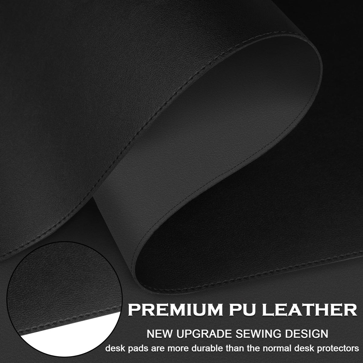 Dual-Sided Desk Mat, Large Desk Pad, Waterproof Smooth PU Leather Desk Blotter Protector Mouse Pad