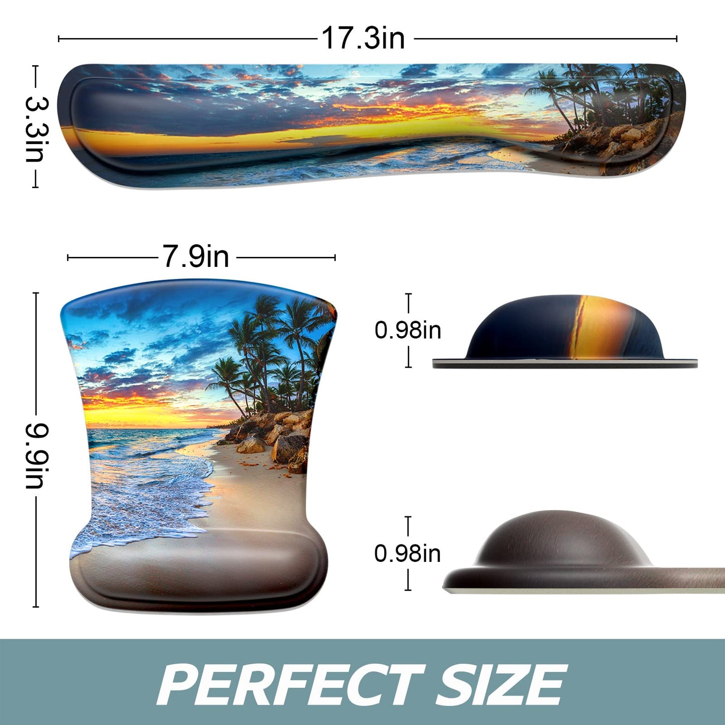 ITNRSIIET Mouse Pad Wrist Support Keyboard Wrist Rest Pad Ergonomic Mousepad Non-Slip Memory Foam