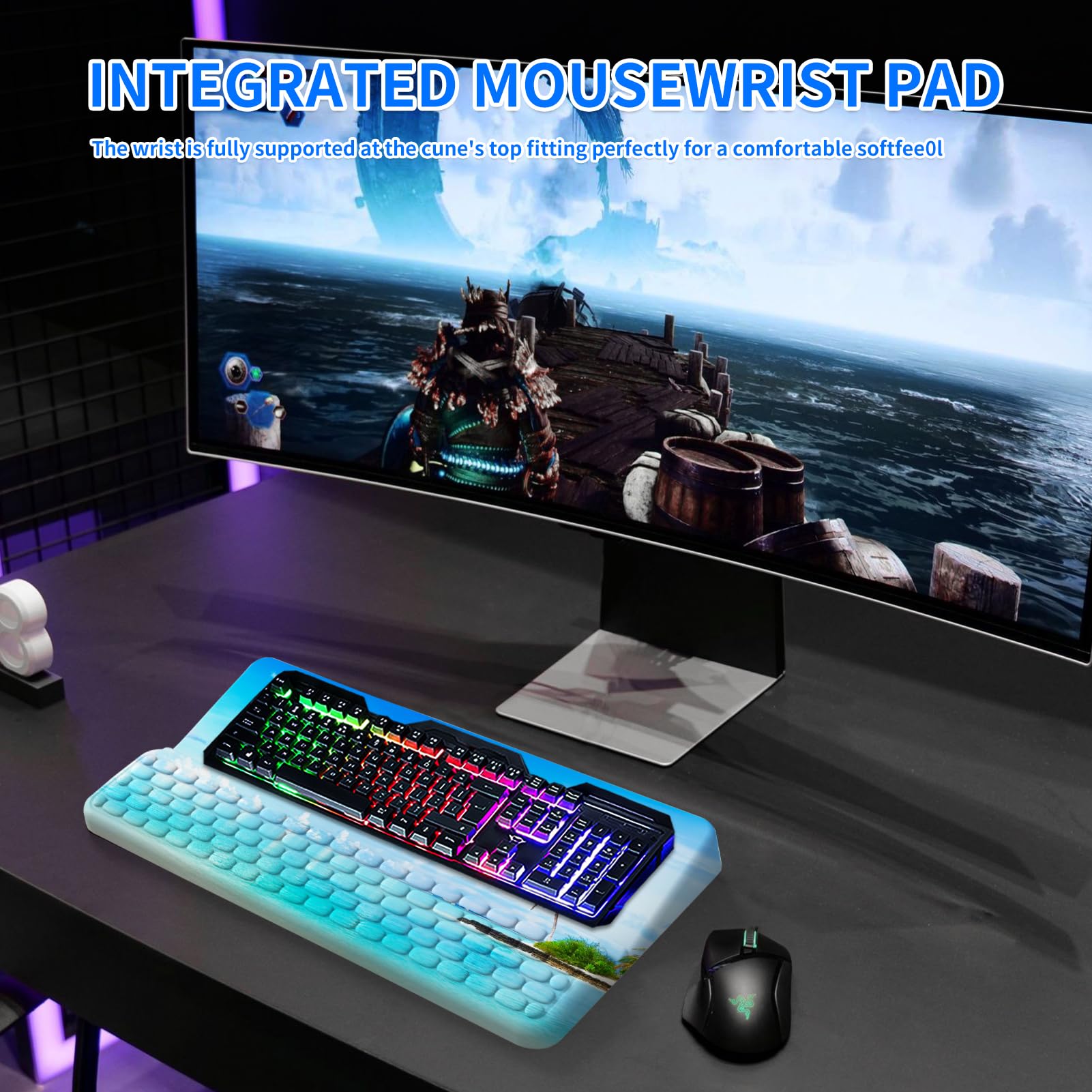 Wrist Rest for Computer Keyboard, Keyboard Wrist Rest, Ergonomic Keyboards Holder for Easy Typing