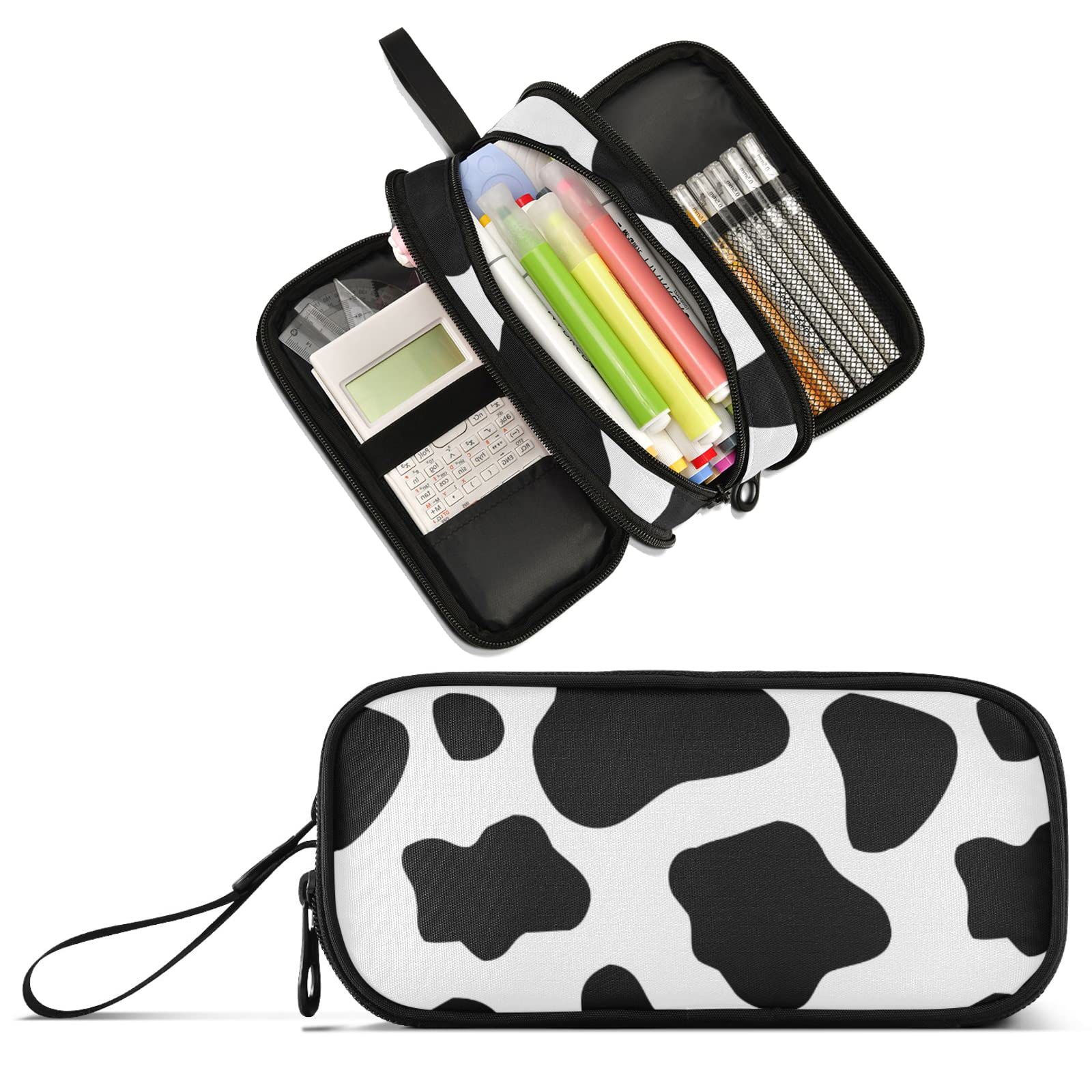 XUWU Cow Print Large Capacity Pencil Case Pencil Pouch Pen Box