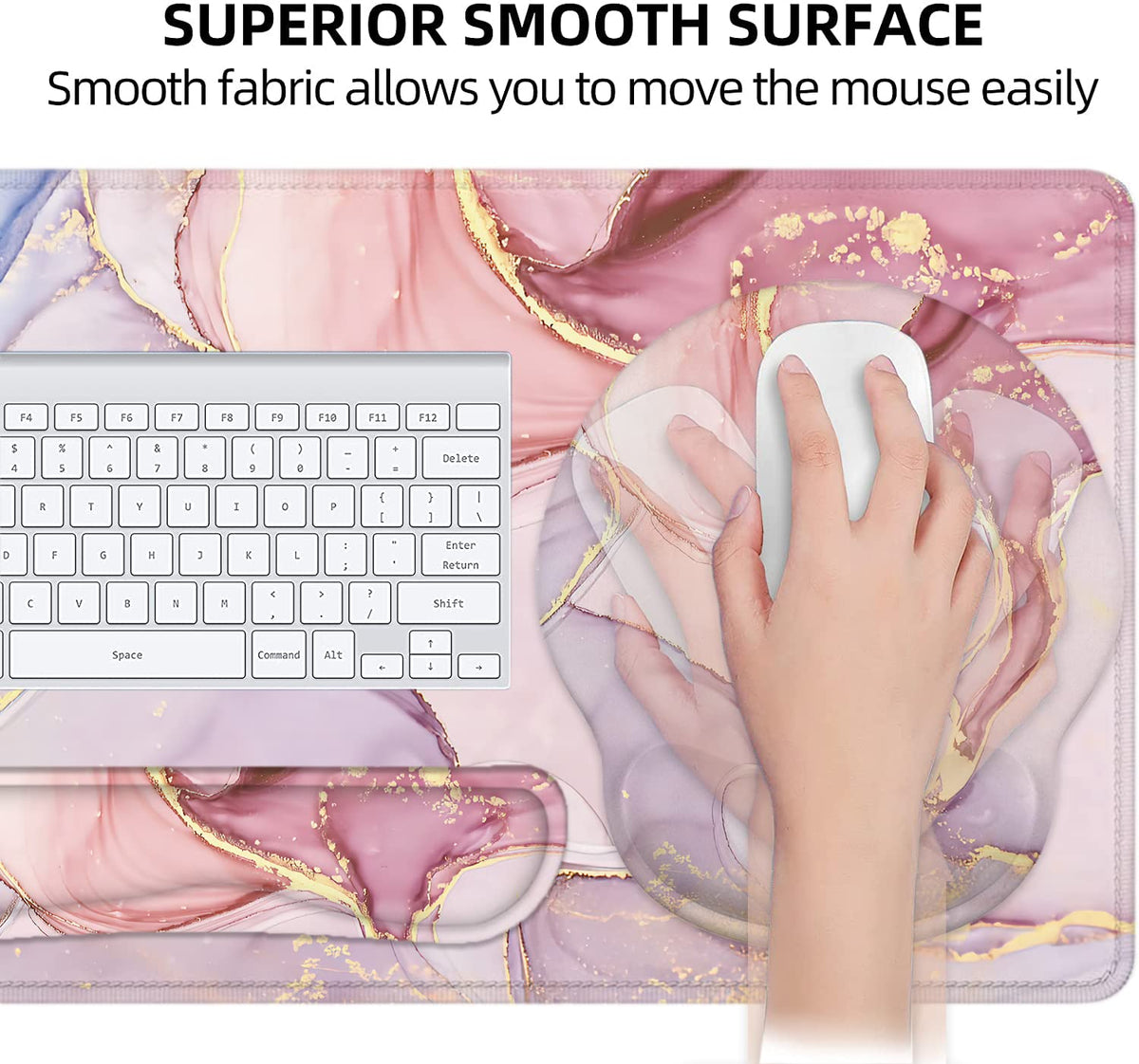Large Desk Mat, Mouse Pad with Wrist Support, Keyboard Wrist Rest Set