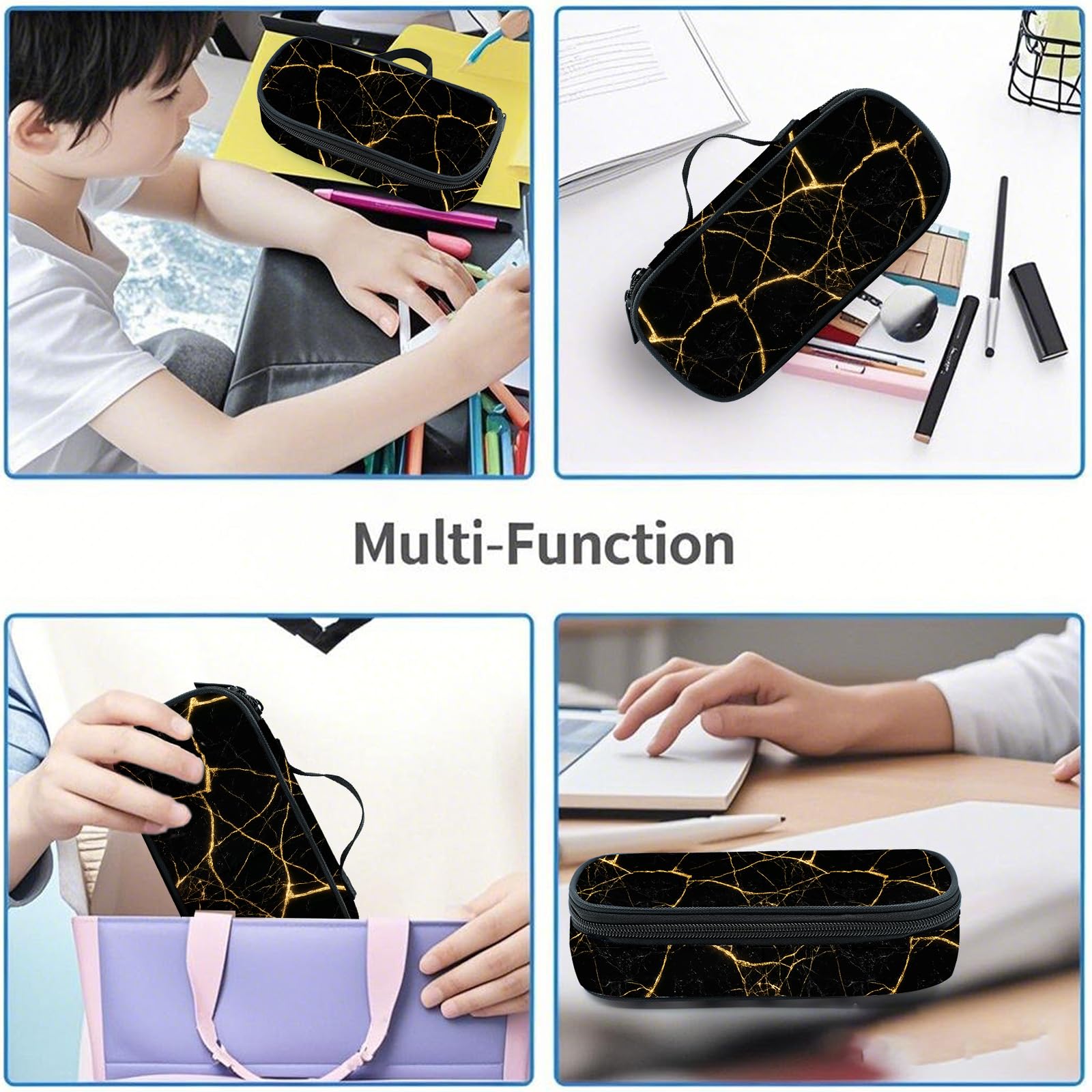 Droerfes Marble Pencil Case Pencil Pouch Large Capacity Pen Bag School Office Organizer Stationery