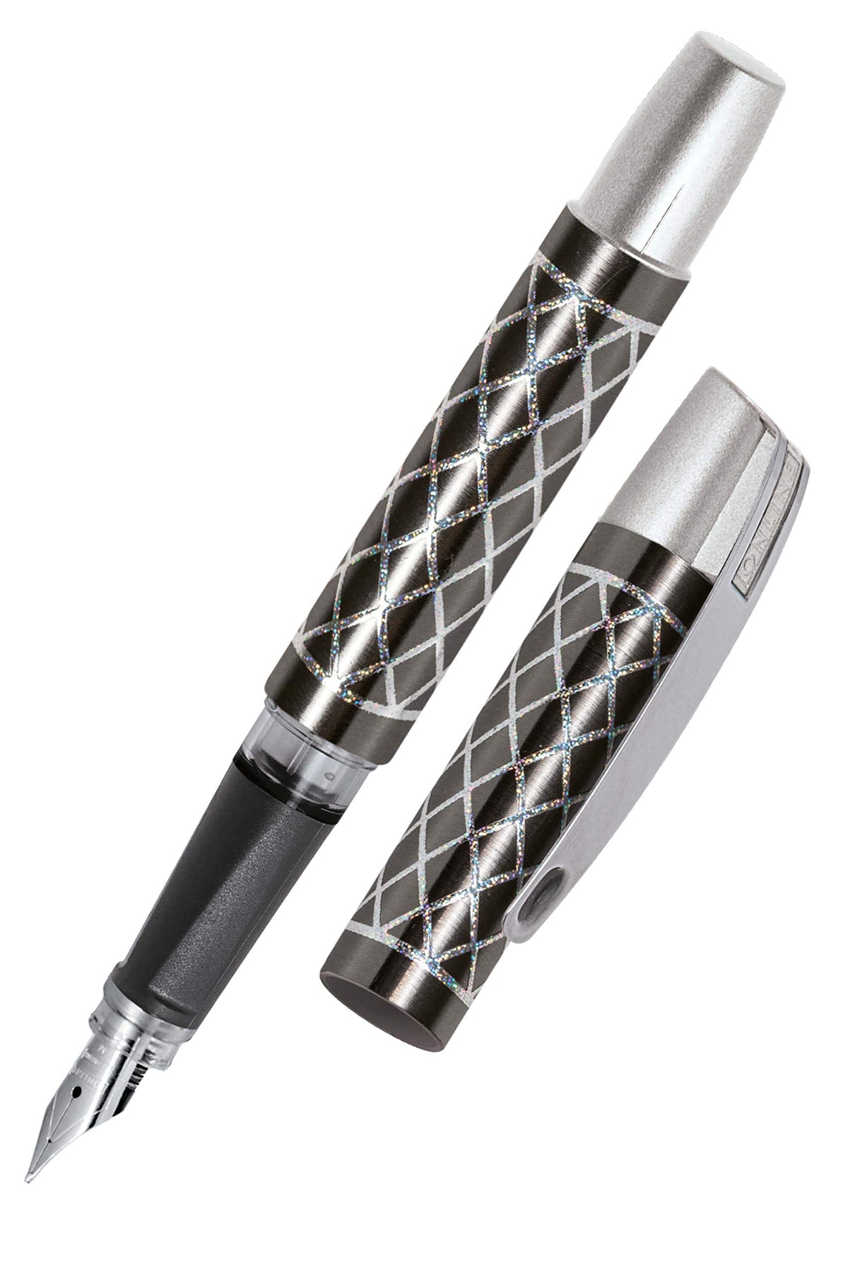 Online Ergonomic Fountain Pen for School/College - Campus Feel Grey - Solid Medium Nib, Soft Grip