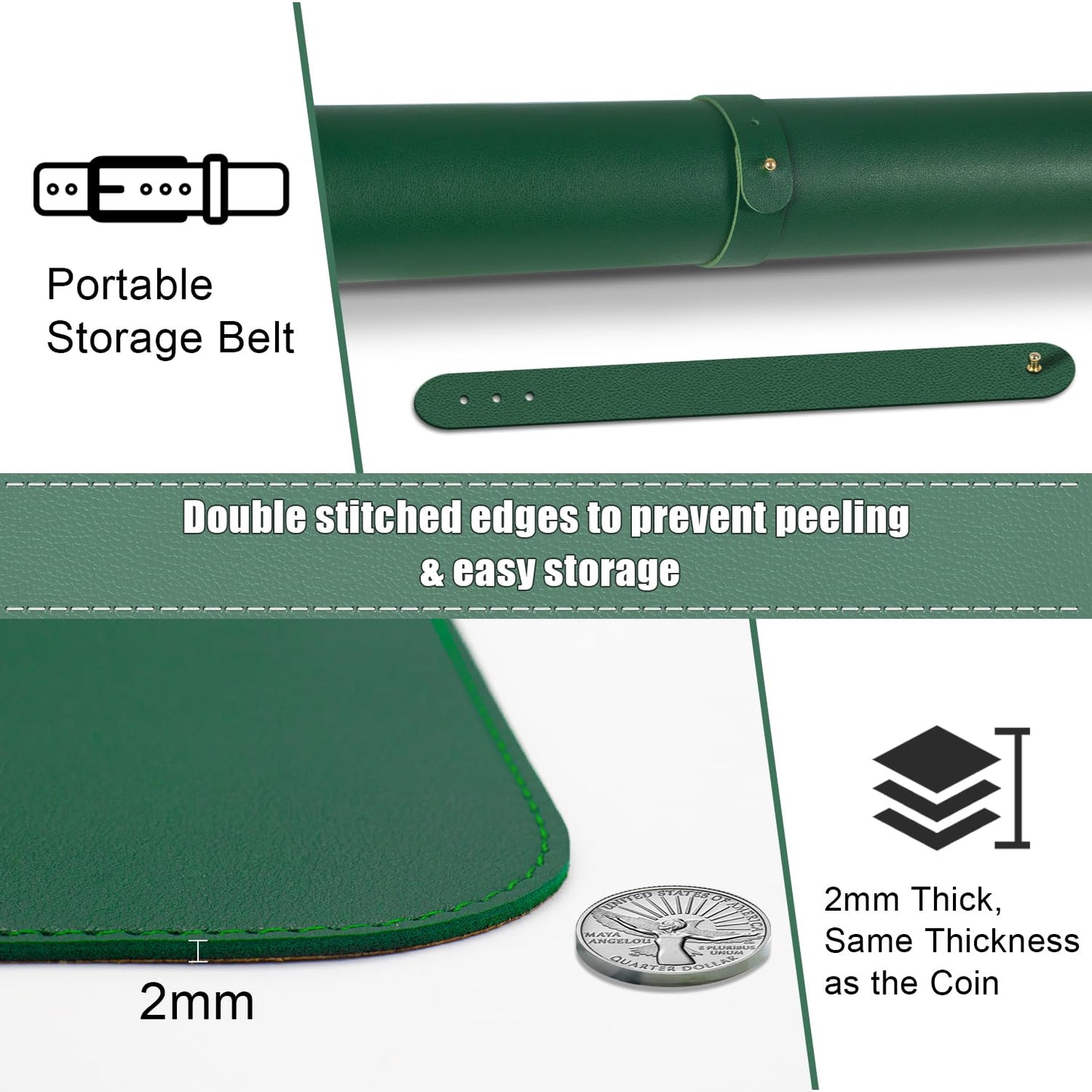 Large Desk Pad 35.4" x 17", Non-Slip Desk Mat with PU Leather & Natural Cork, Waterproof Writing