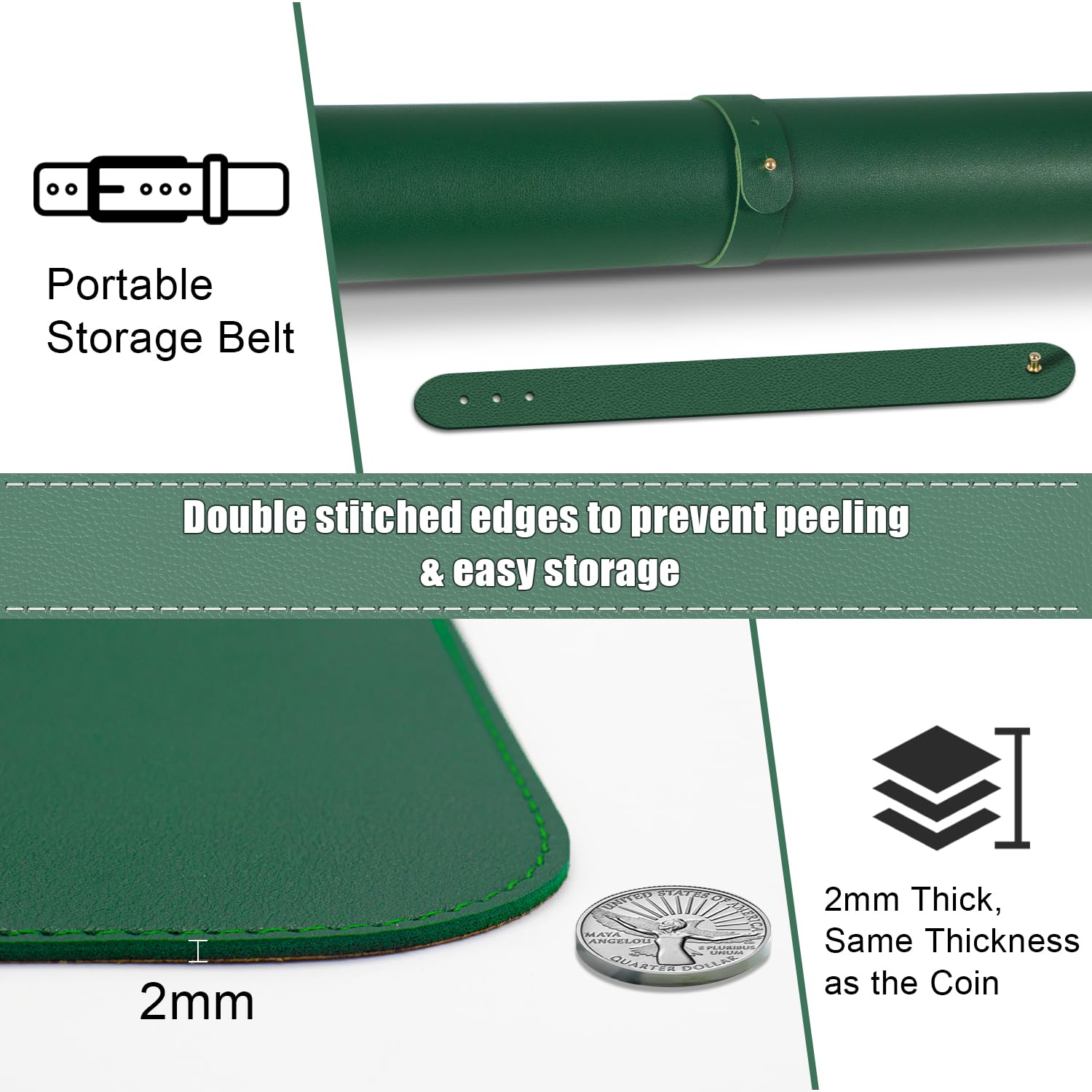 Large Desk Pad 35.4" x 17", Non-Slip Desk Mat with PU Leather & Natural Cork, Waterproof Writing