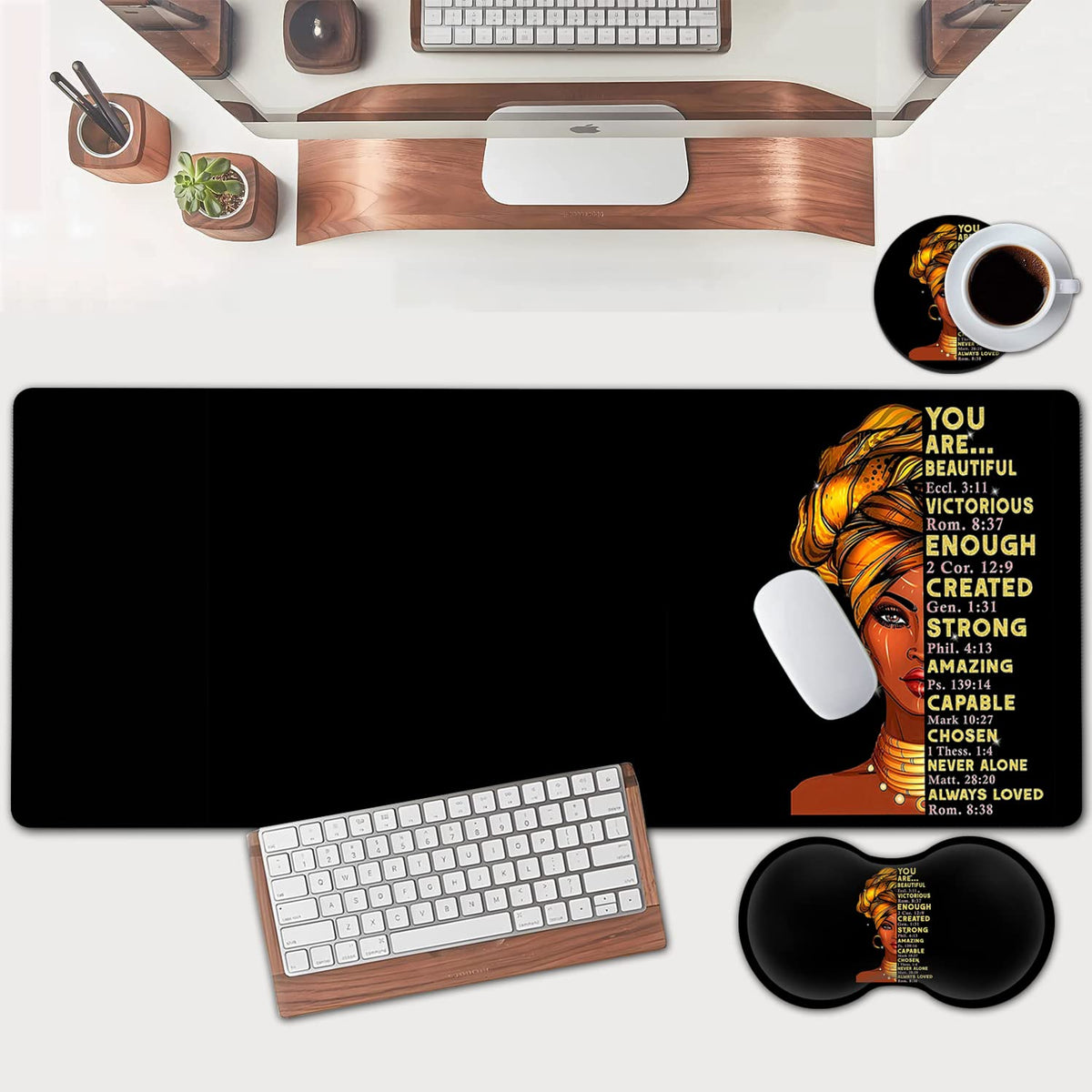 Large Mouse Pad, Extended Office Desk Pad 31.5x11.8in,Ergonomic Memory Foam Mouse Wrist Rest