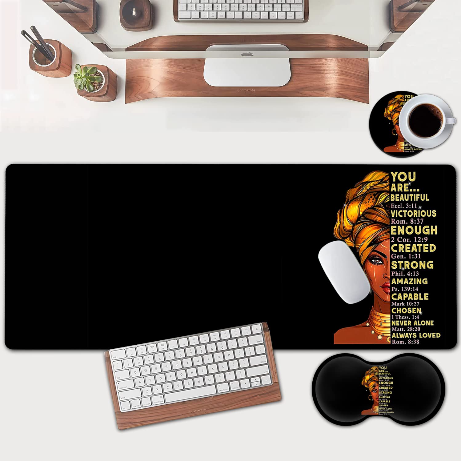 Large Mouse Pad, Extended Office Desk Pad 31.5x11.8in,Ergonomic Memory Foam Mouse Wrist Rest