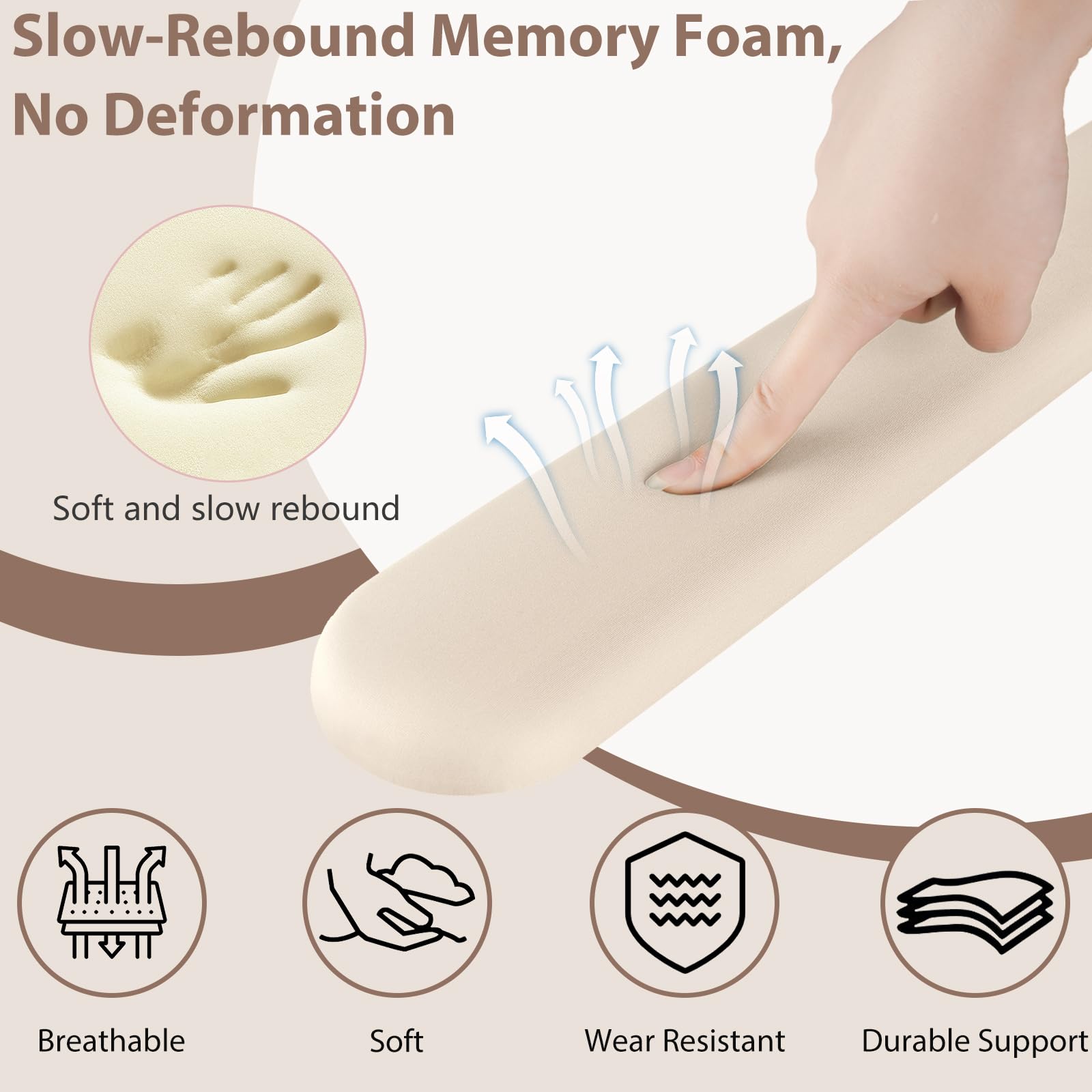 Sushret Mouse Pad and Keyboard Wrist Rest, 3-in-1 Gel Memory Foam Ergonomic Mouse Pad with Wrist