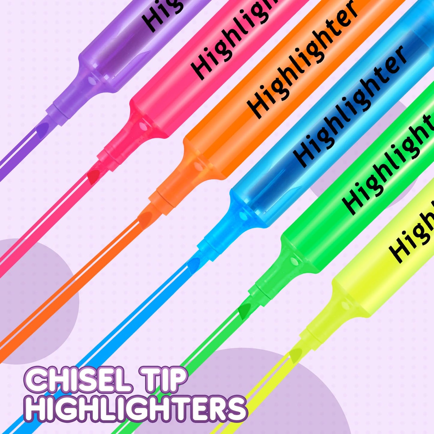 Qilery 72 Pack Tank Highlighters Bulk, Chisel Tip Markers,Purple