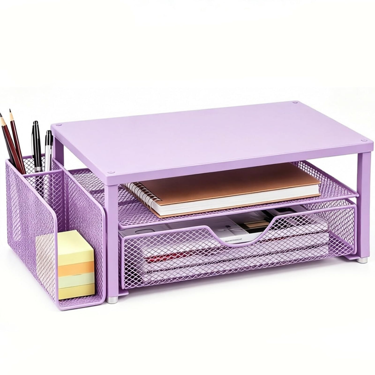 Spacrea Desk Organizers and Accessories, Printer Stand with Storage, Purple