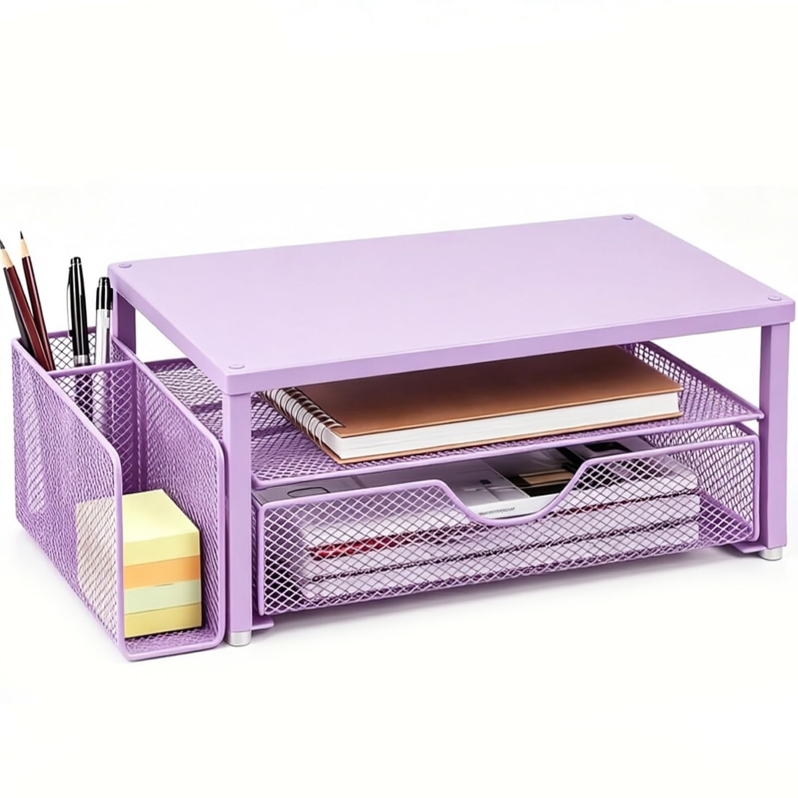 Spacrea Desk Organizers and Accessories, Printer Stand with Storage, Purple