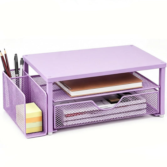Spacrea Desk Organizers and Accessories, Printer Stand with Storage, Purple