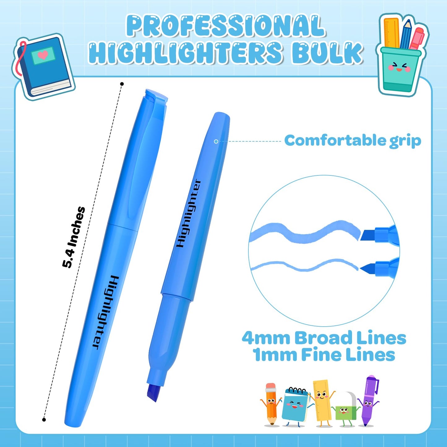 DUONIZAY 150 Count Highlighters Assorted Colors Bulk - 6 Colors Dry-Quickly No Bleed Chisel Tip