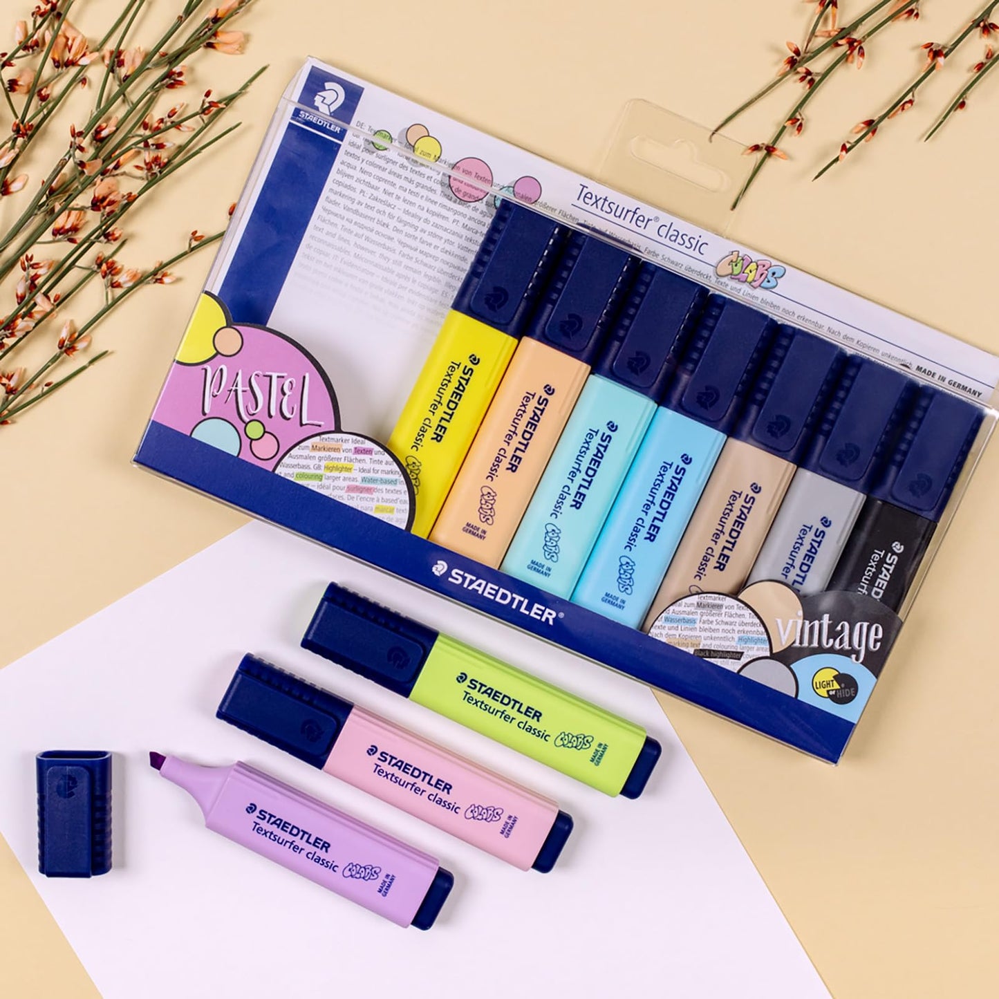 STAEDTLER 364 CWP10 Textsurfer Classic Highlighter - Assorted Vintage & Pastel Colours (Pack of 10)