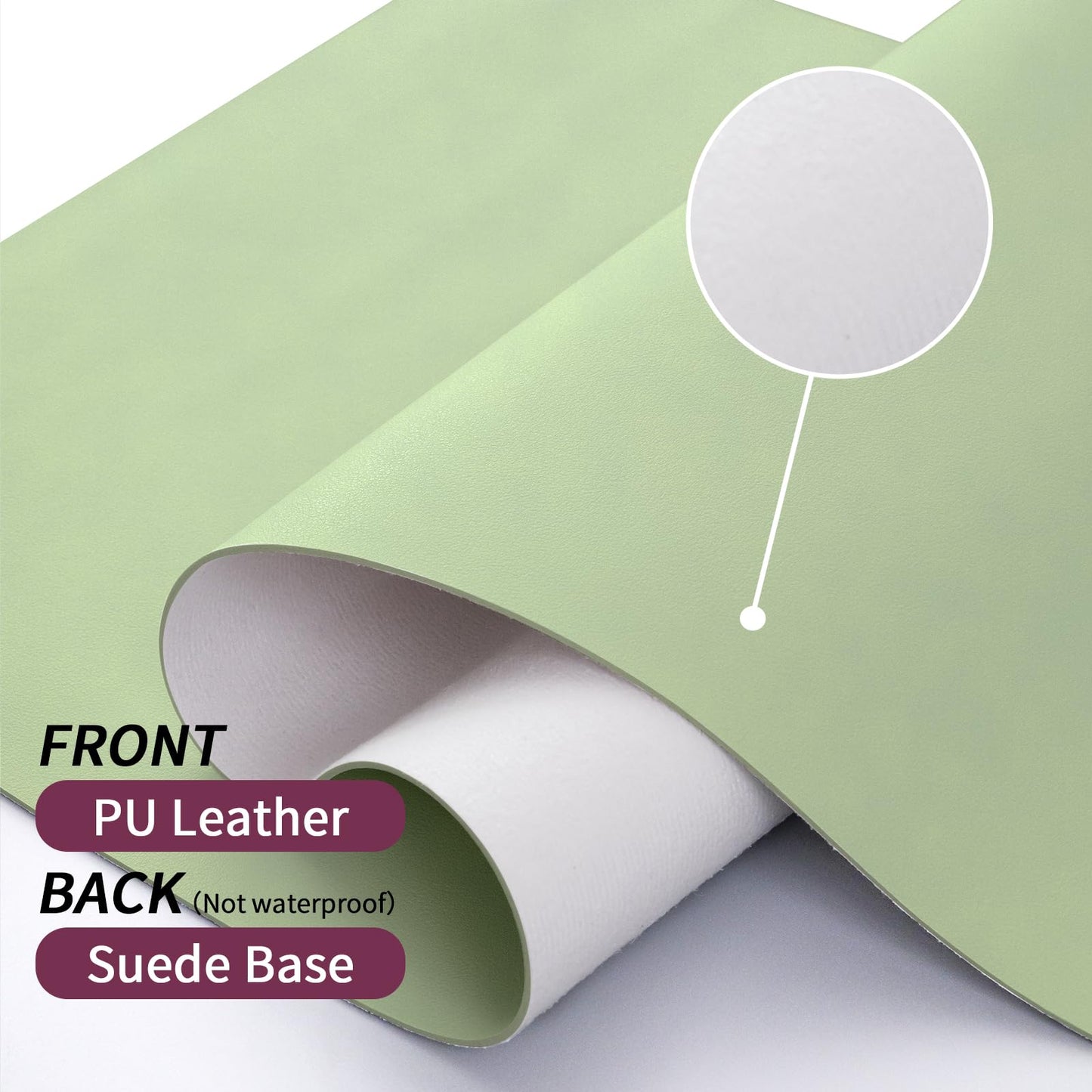 Bloss Green Leather Desk Mat and Keyboard Wrist Rest, 3 in 1, 31.5"×15.7"
