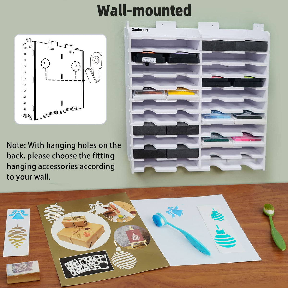 SANFURNEY 24 Slots Ink Pad Storage Holder