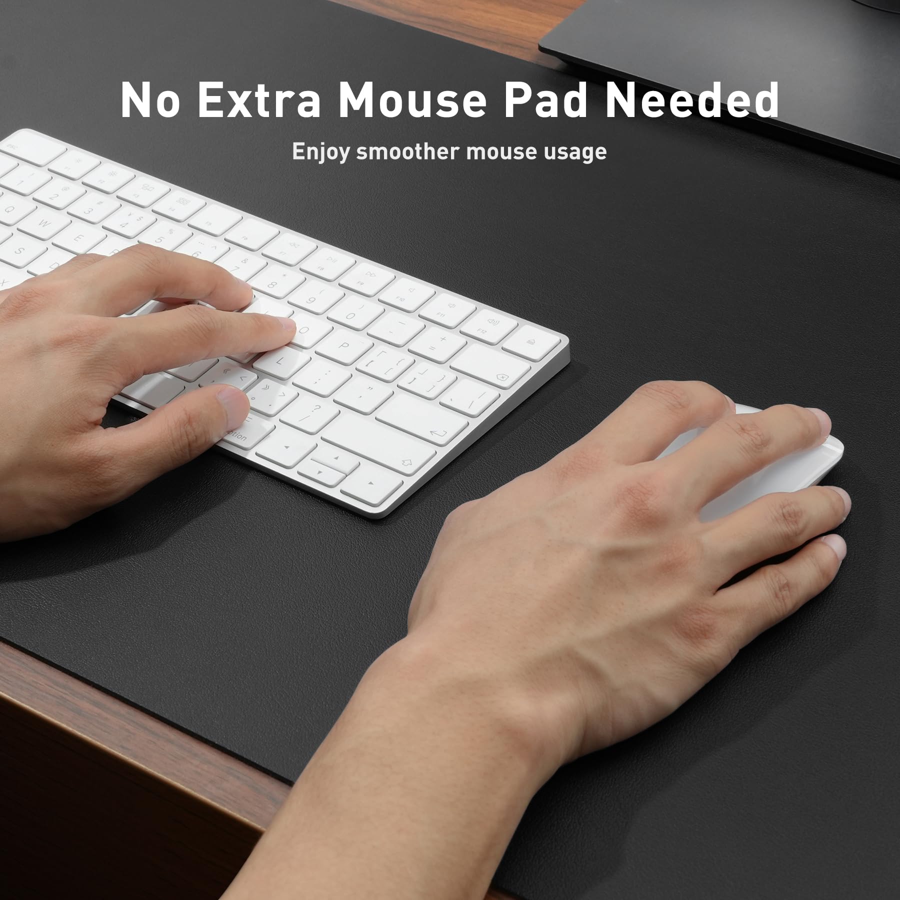 Aothia Faux Leather Desk Mat - Non-Slip PU Leather Desk Blotter, Waterproof Writing Surface, Large