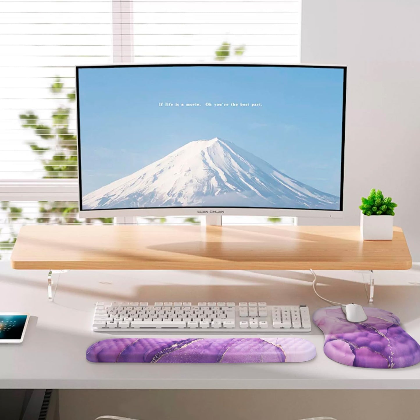 Laokiiy Ergonomic Mouse Pad with Wrist Support and Keyboard Wrist Rest Set
