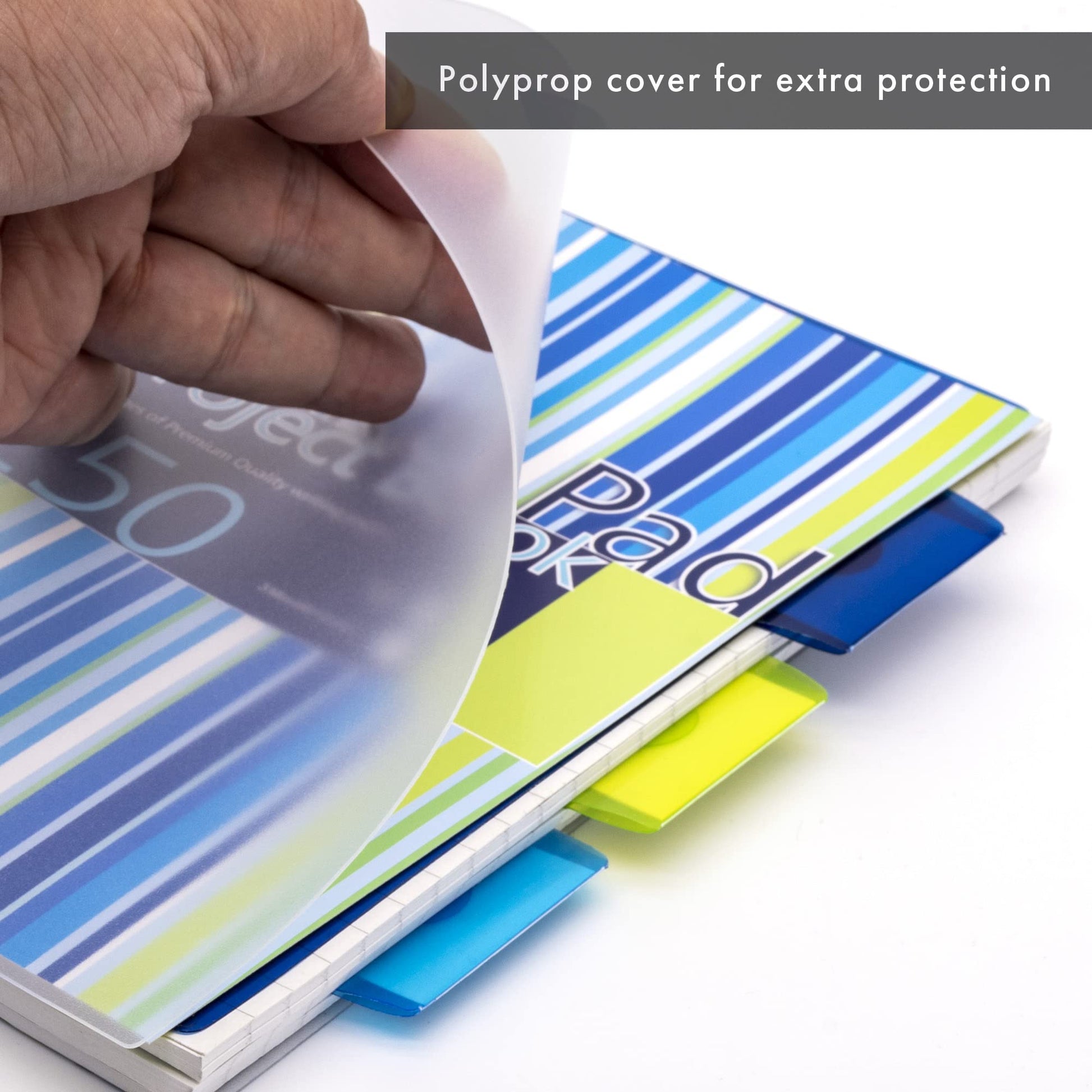Pukka Pad, A5 Striped Project Notebook 3-Pack - 21 x 14.9cm - Wirebound Notebook with 8mm Feint