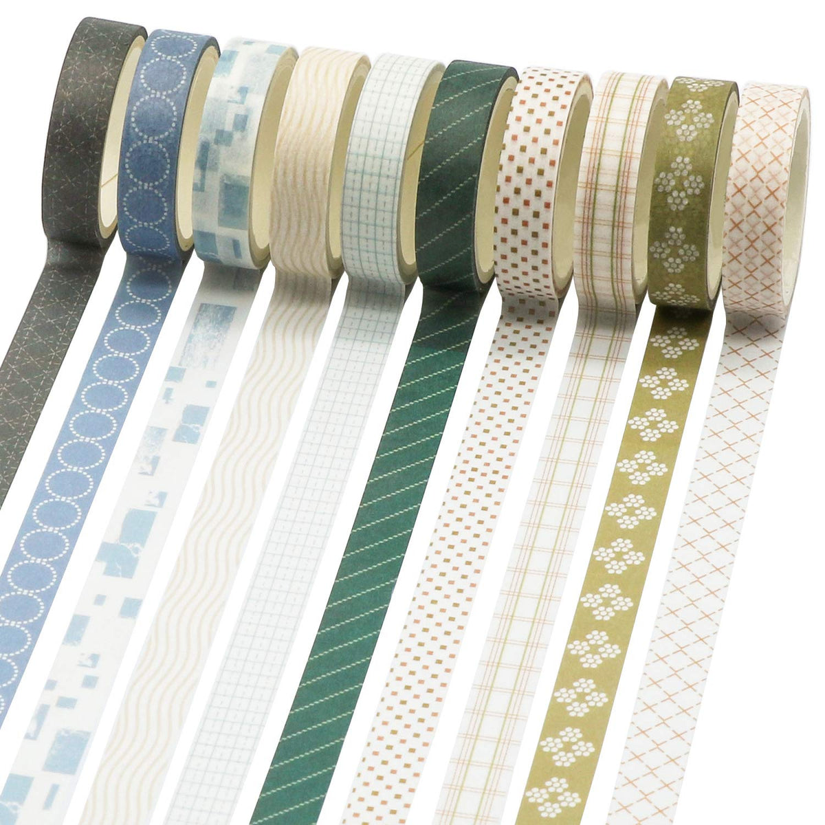 Knaid 40 Rolls of Slim Washi Tape Gift Box Set, Decorative Paper Tapes 10 mm Wide for Scrapbooking