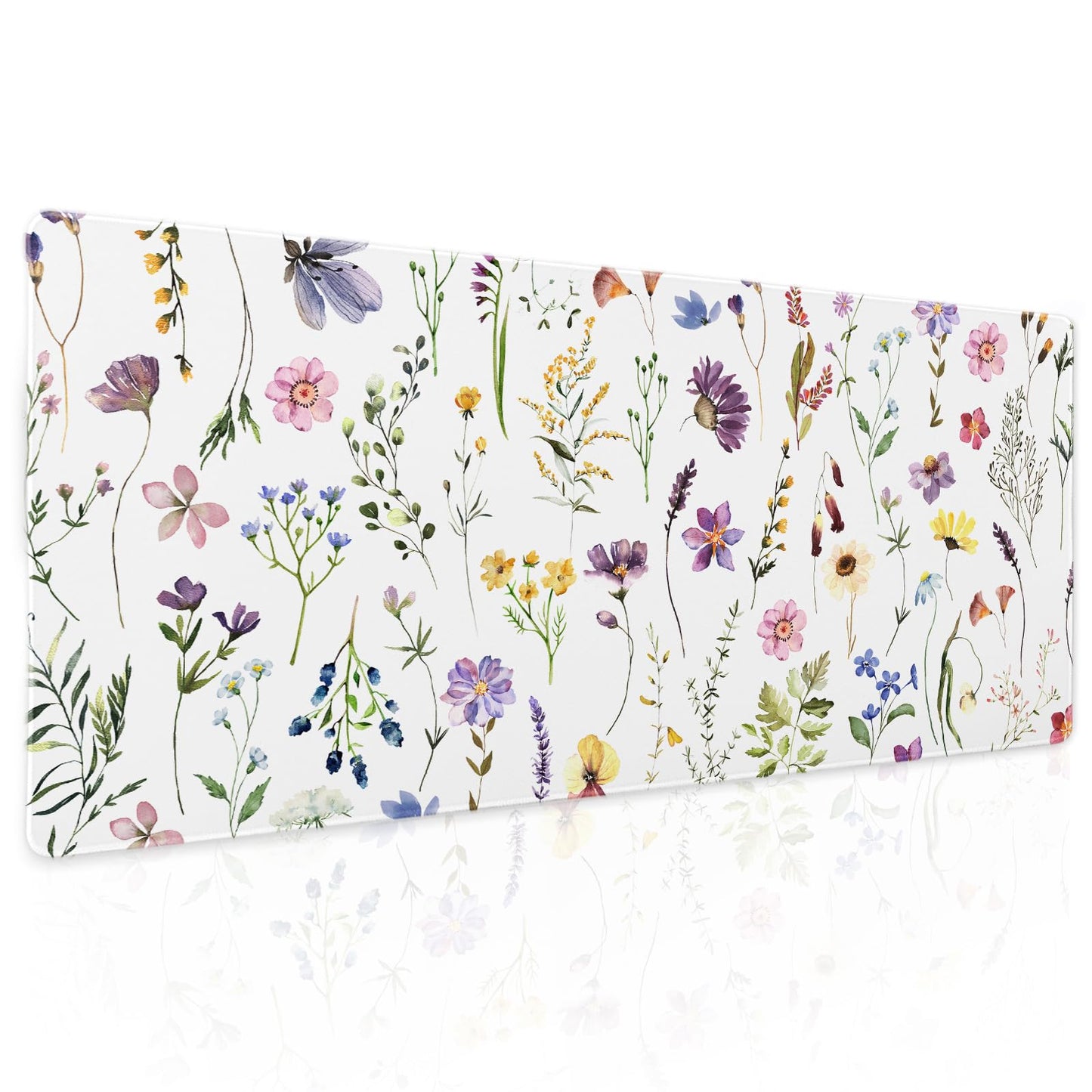 Pretty Flowers Mouse Pad XL Cute Floral Chic Plant Spring Summer Extended Table Mat 80X30cm