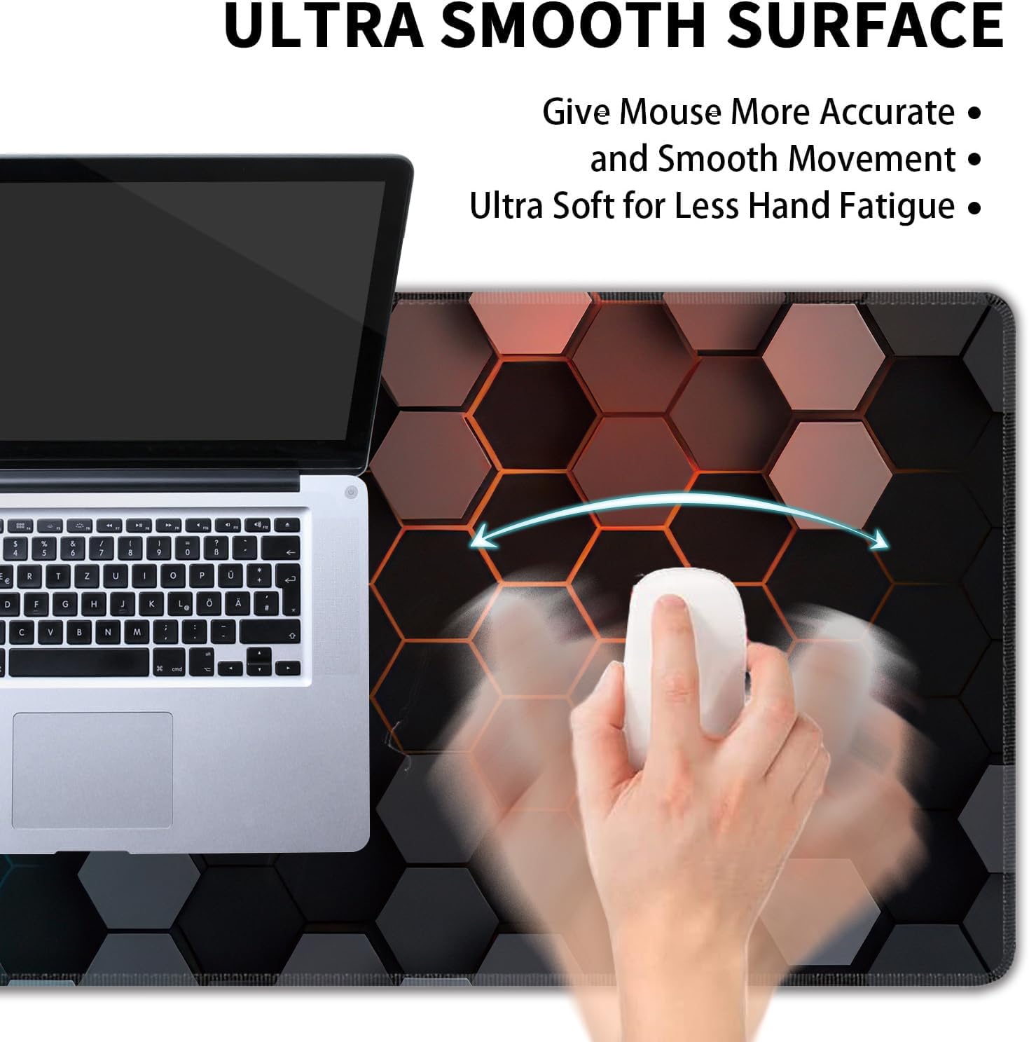 Hexagon Honeycomb Large Mouse Pad,Gaming Keyboard Desk Pad,Extended Mouse Mat Non-Slip Rubber Base