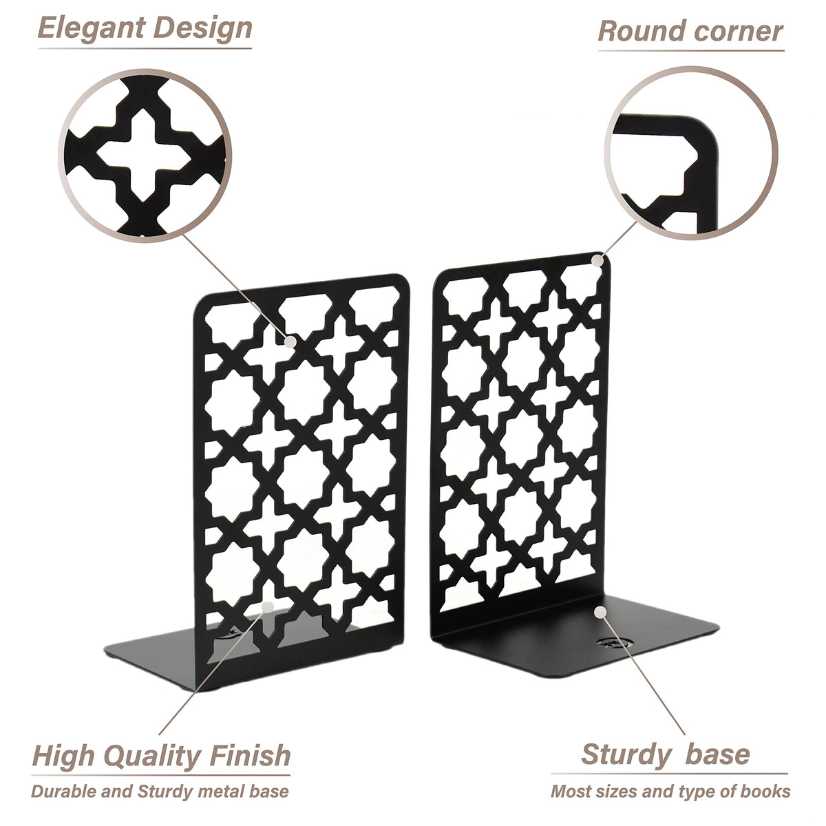 CNK Book Ends Bookends for Decorative Books Holder Bookend Shelves End Hold Heavy Duty Holders