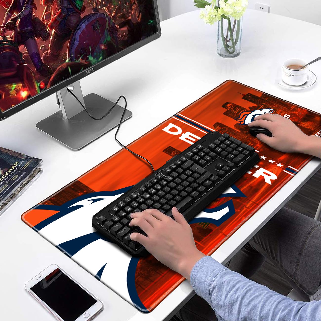 Large Stitched Edges Gaming Mouse Pad,31.5 X 13.8 Inch Mousepad for Laptop Computer Desktop