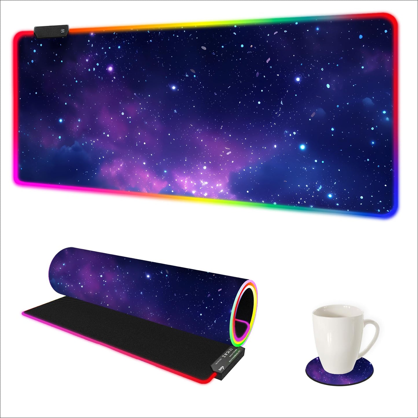 DINKY Extra Large RGB Gaming Mouse Pad with14 Light Modes, Extended Soft LED Mouse Pad, Anti-Slip