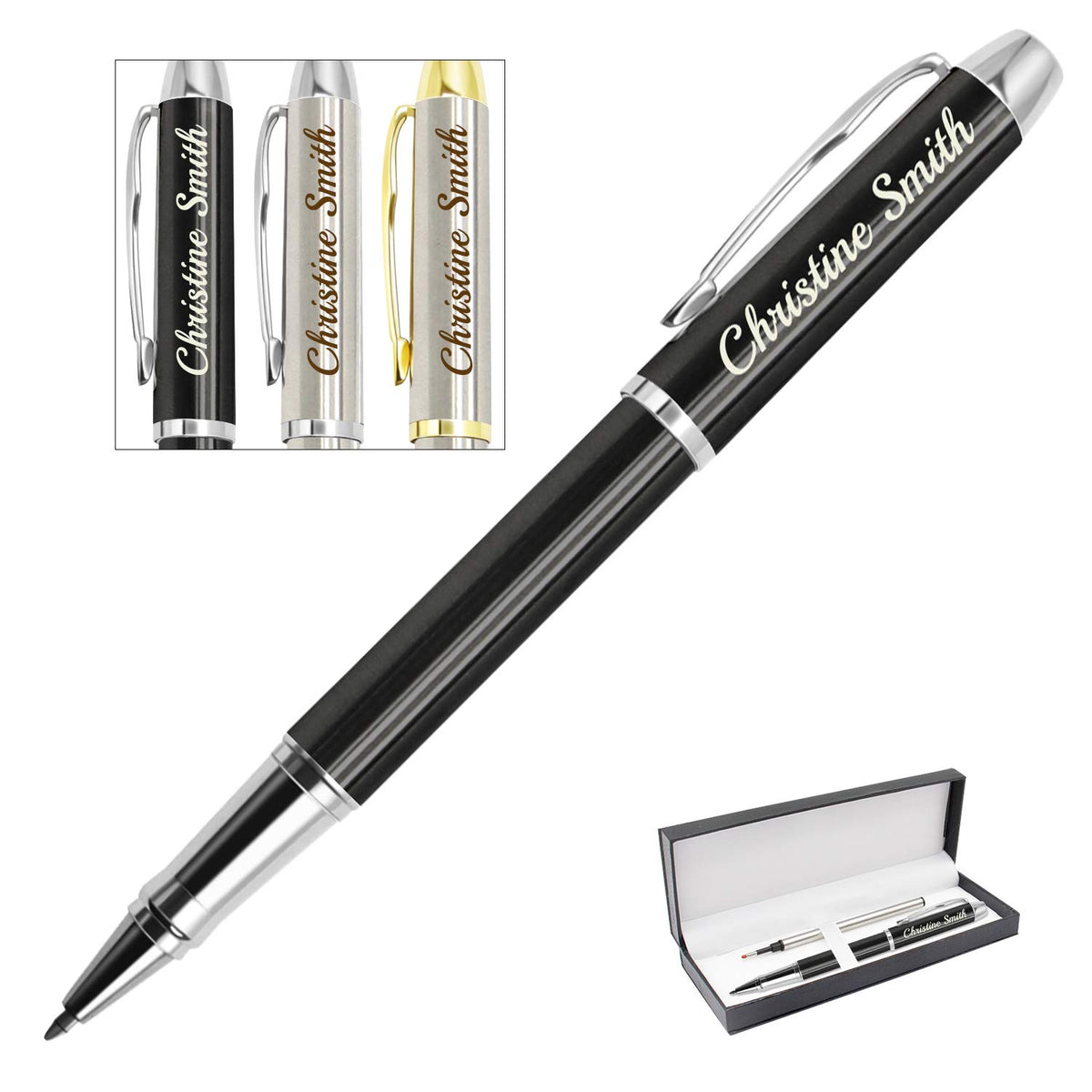 Amlion Personalized Pens Custom Engraved Pen with Name, Refillable Medium Refill, Personalized