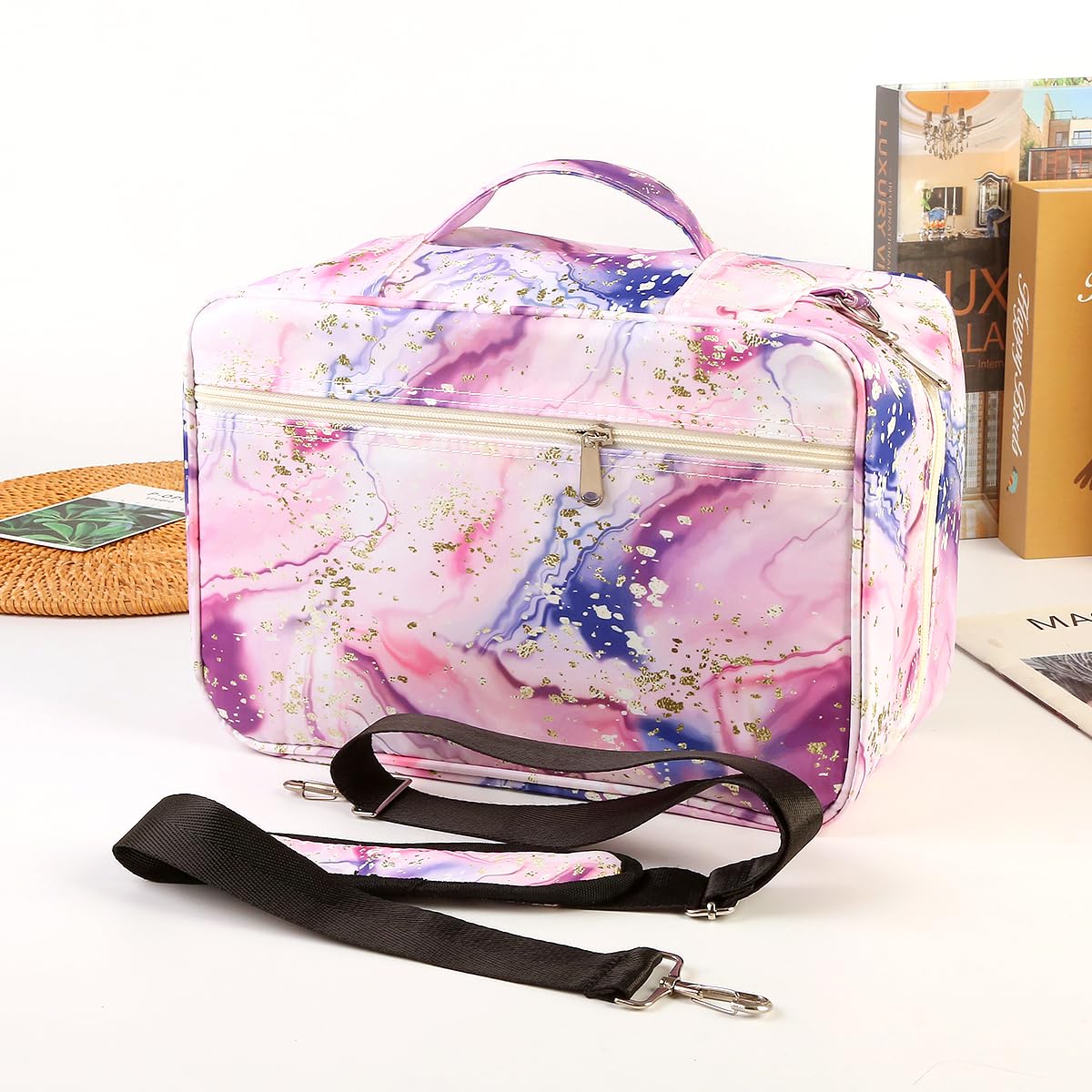 Lbxgap 360 Slots Colored Pencil Case w/Handle & Shoulder Strap