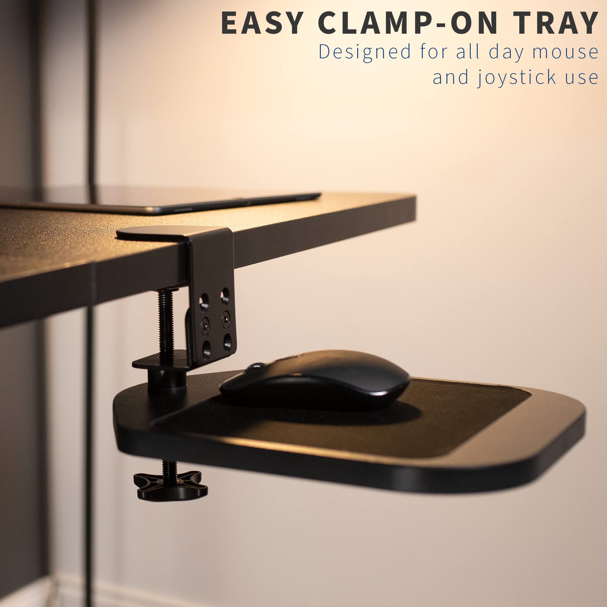 VIVO Black Clamp-on Mouse Pad Holder Platform, MOUNT-MS01B