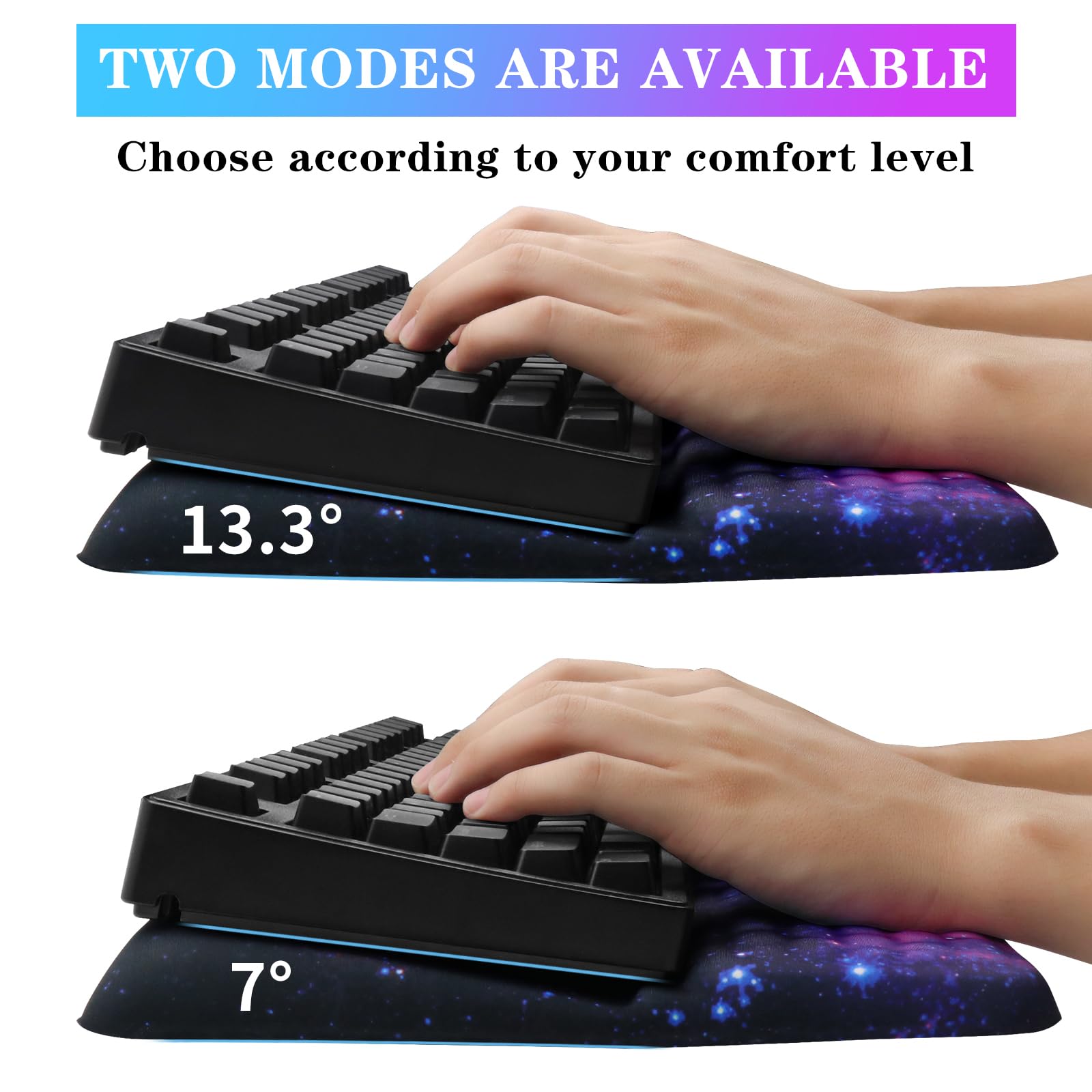 Computer Keyboard Stand with Wrist Rest, Ergonomic Tilted Keyboard Holder - Keyboard Riser with
