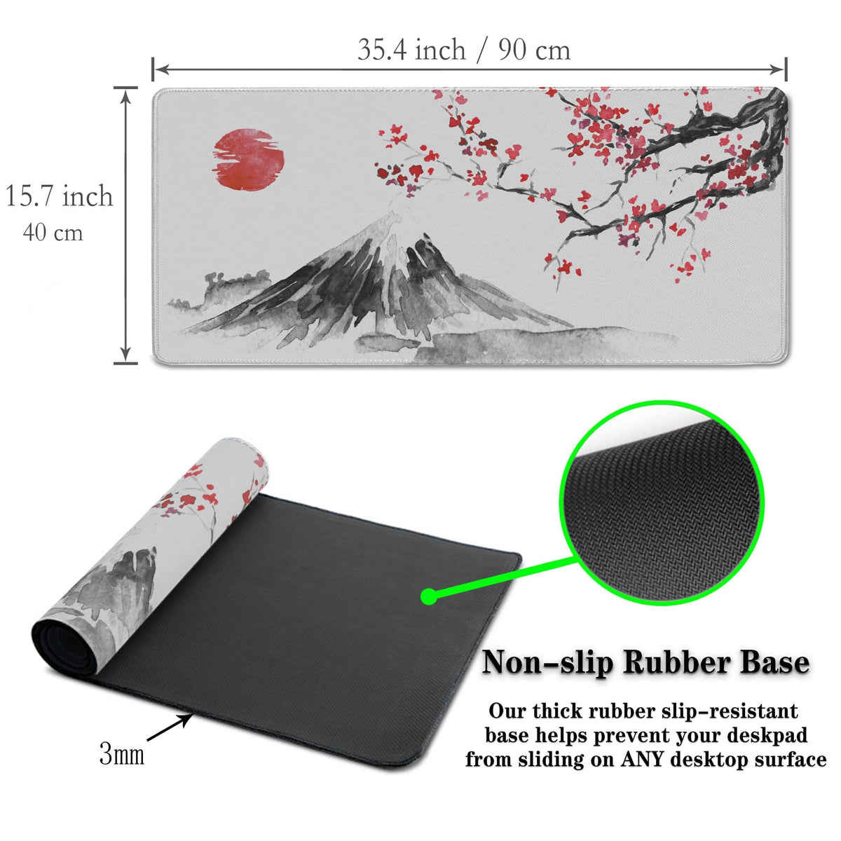Samgula Large Mouse Pads White, Home Office Desk Pad Gaming Mat, Desk Mat Large Non-Slip Rubber